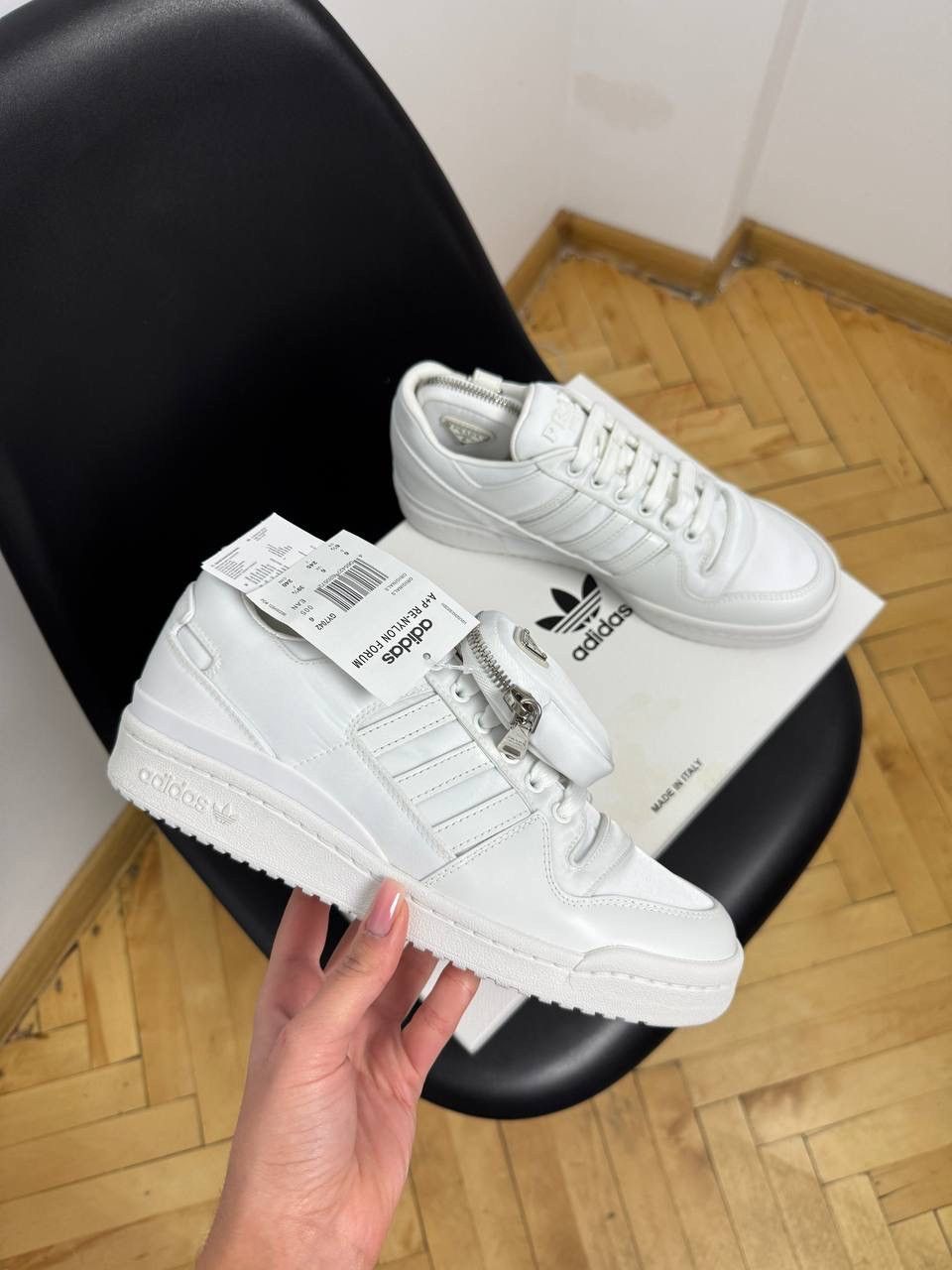 Prada Adidas Forum Low White Shoes
