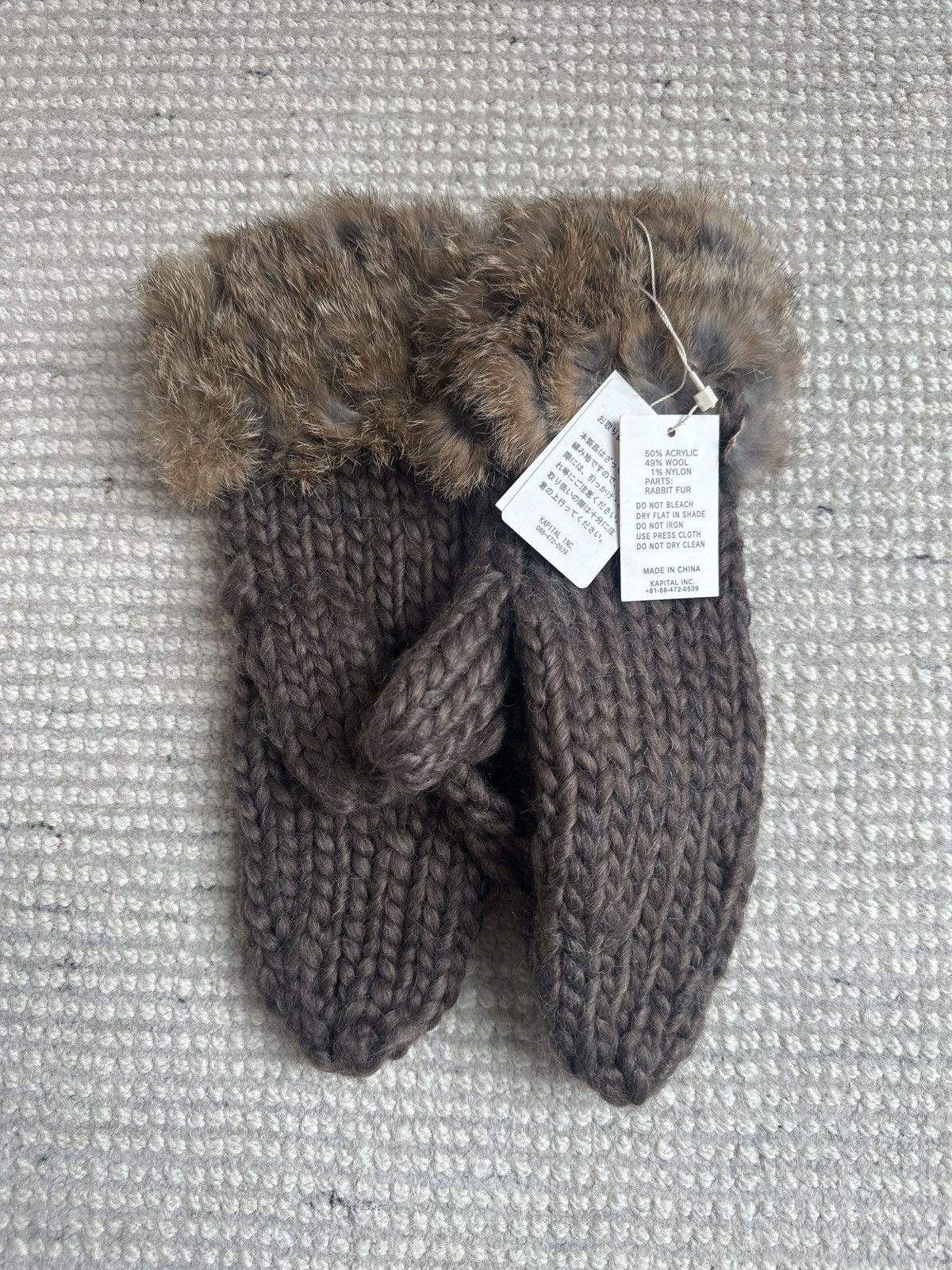 Kapital Kapital wool rabbit fur mittens Size ONE SIZE - 6 Thumbnail