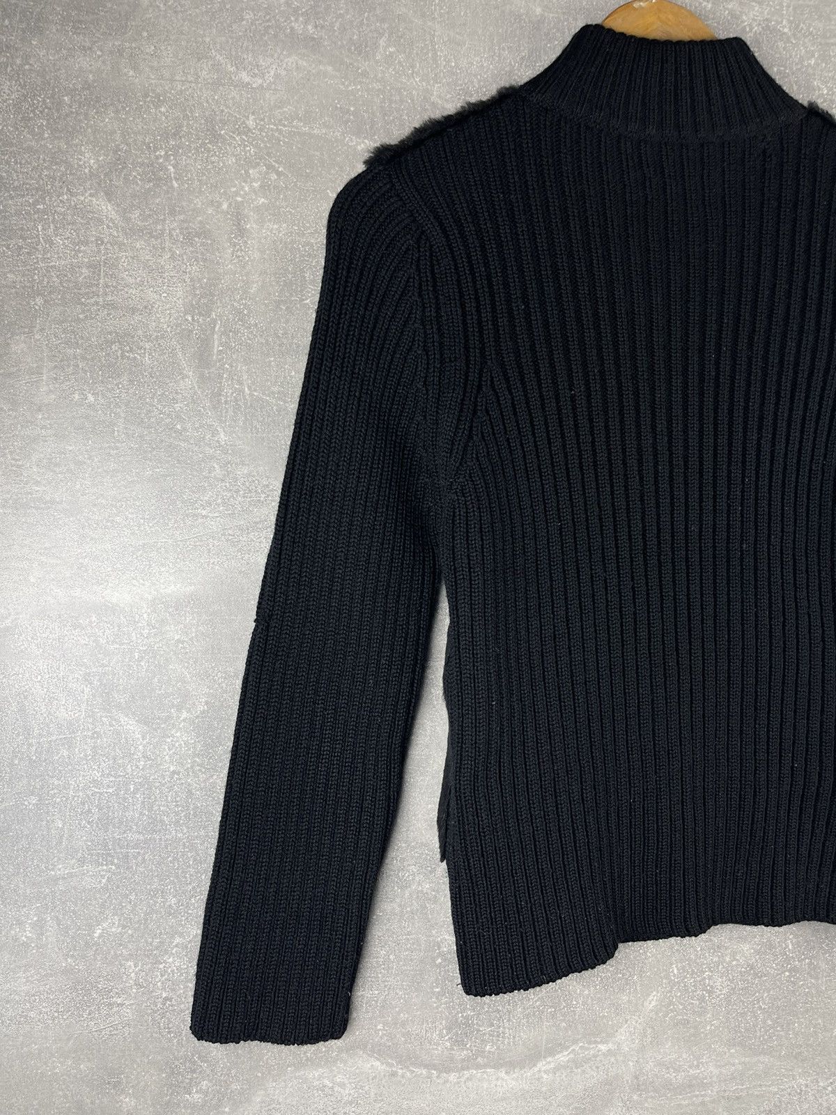 Moncler Moncler Rare 00s Wool Knit Jacket Pony Hair Panel Black Tag Size M / US 6-8 / IT 42-44 - 7 Thumbnail