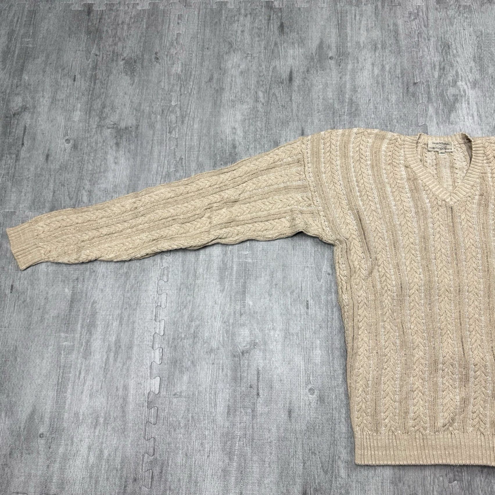 Vintage VINTAGE Tricots St Raphael Men's Cable Knit Sweater XL Beige 80s Classic Preppy All Seasons Size US XL / EU 56 / 4 - 5 Thumbnail