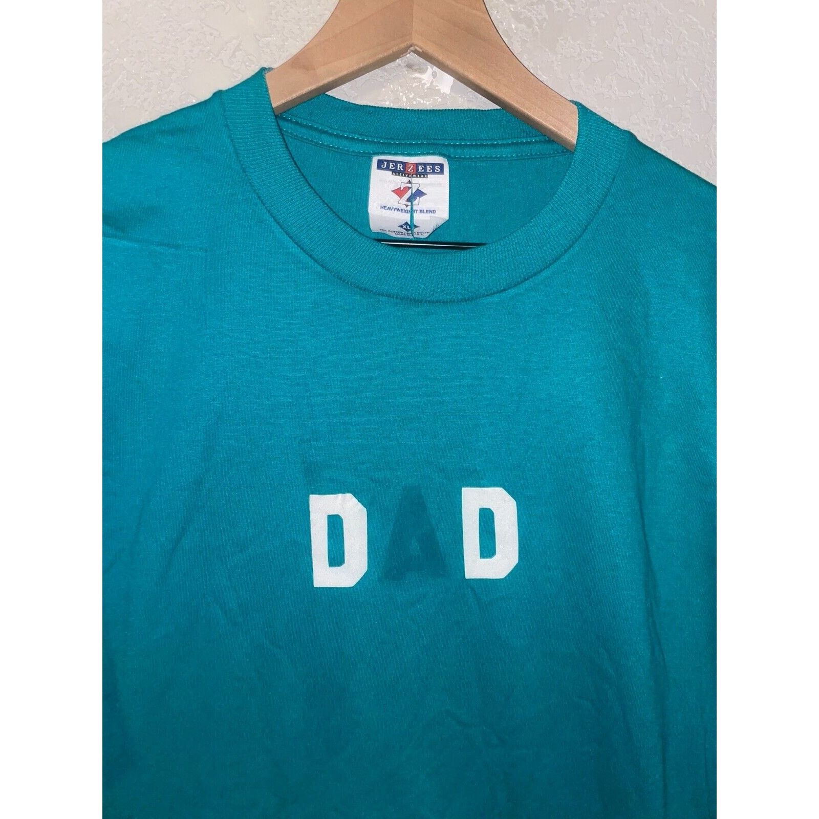 Jerzees Vintage Dad Shirt Missing A Teal Test Print Tee VTG 90s XL Size US XL / EU 56 / 4 - 2 Thumbnail