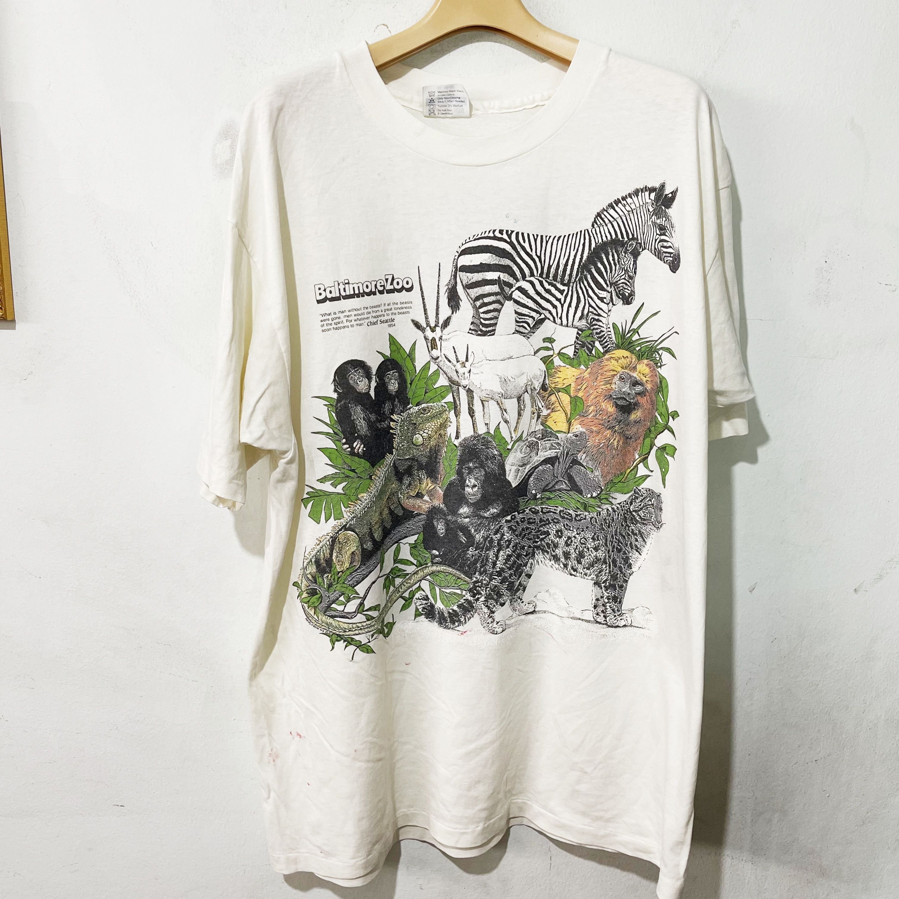 Vintage Vintage 90s Baltimore Zoo T-Shirt Size US XL / EU 56 / 4 - 1 Thumbnail