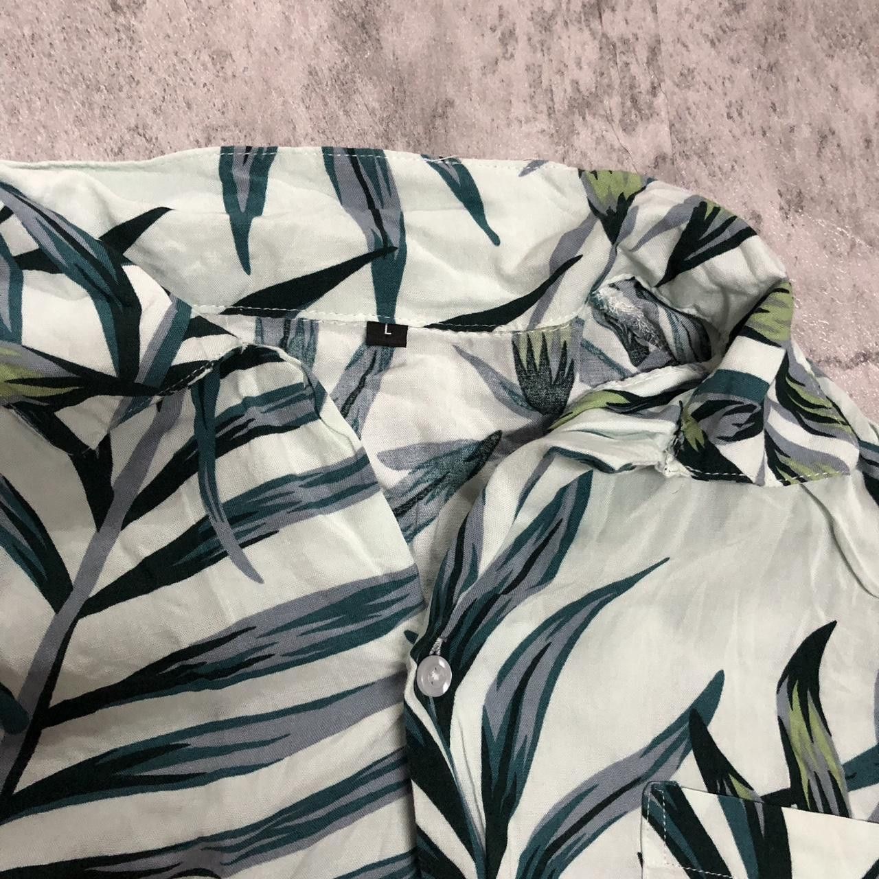 Other White and green tropical shirt #tropical Size US L / EU 52-54 / 3 - 3 Thumbnail