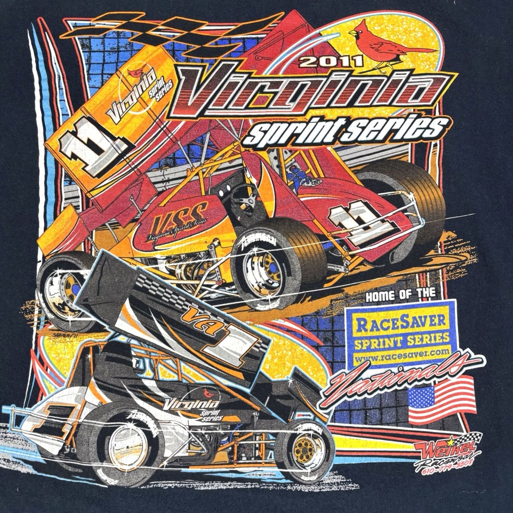Vintage VINTAGE Sprint Car Racing T Shirt Black L Men Shirt 90s Retro Sports Graphic Print Crew Neck Short Sleeve Size US L / EU 52-54 / 3 - 3 Thumbnail