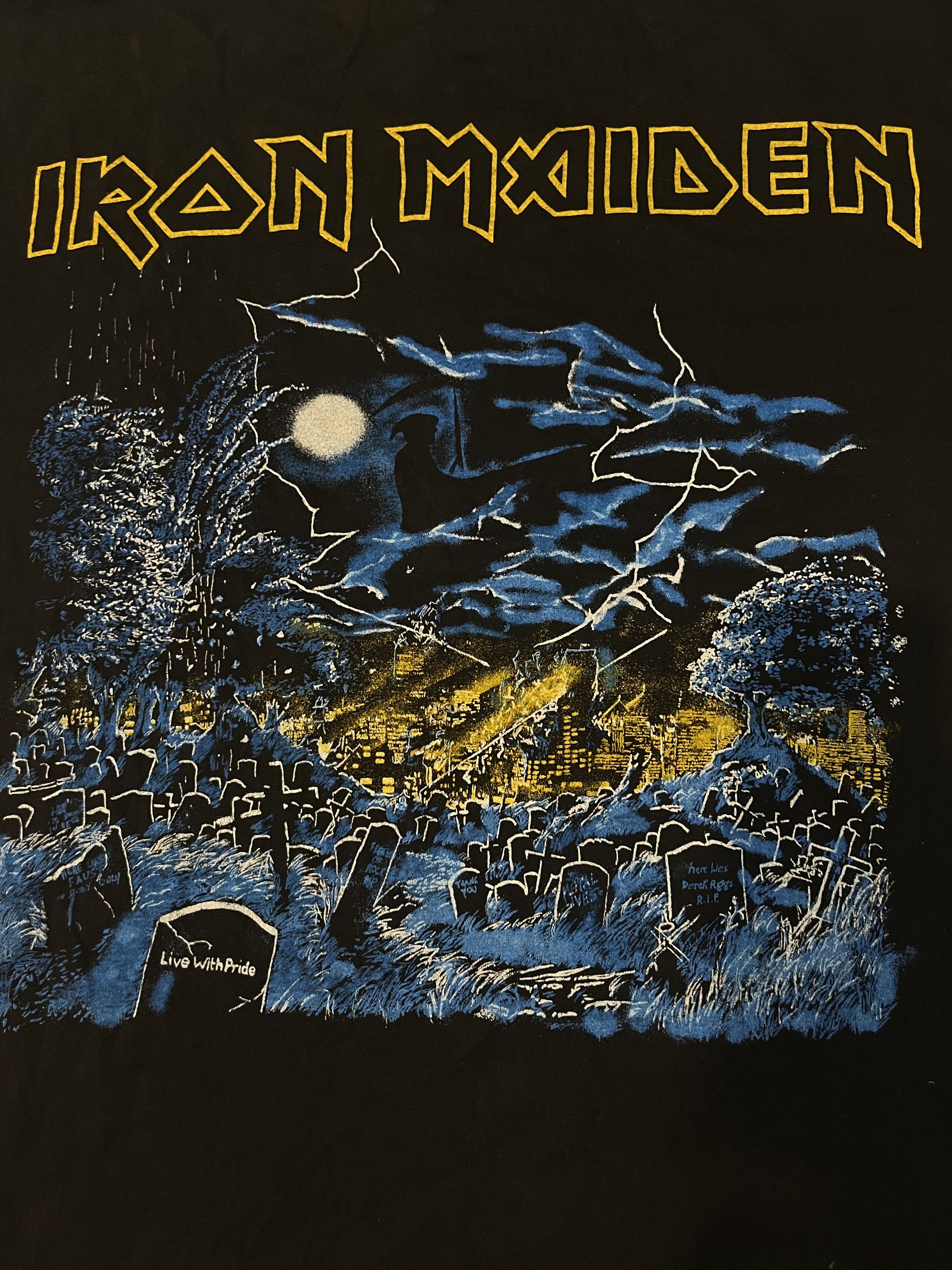 Band Tees × Iron Maiden × Vintage 1985 Iron Maiden Live After Death AOPSingle Stitch Size US L / EU 52-54 / 3 - 5 Thumbnail