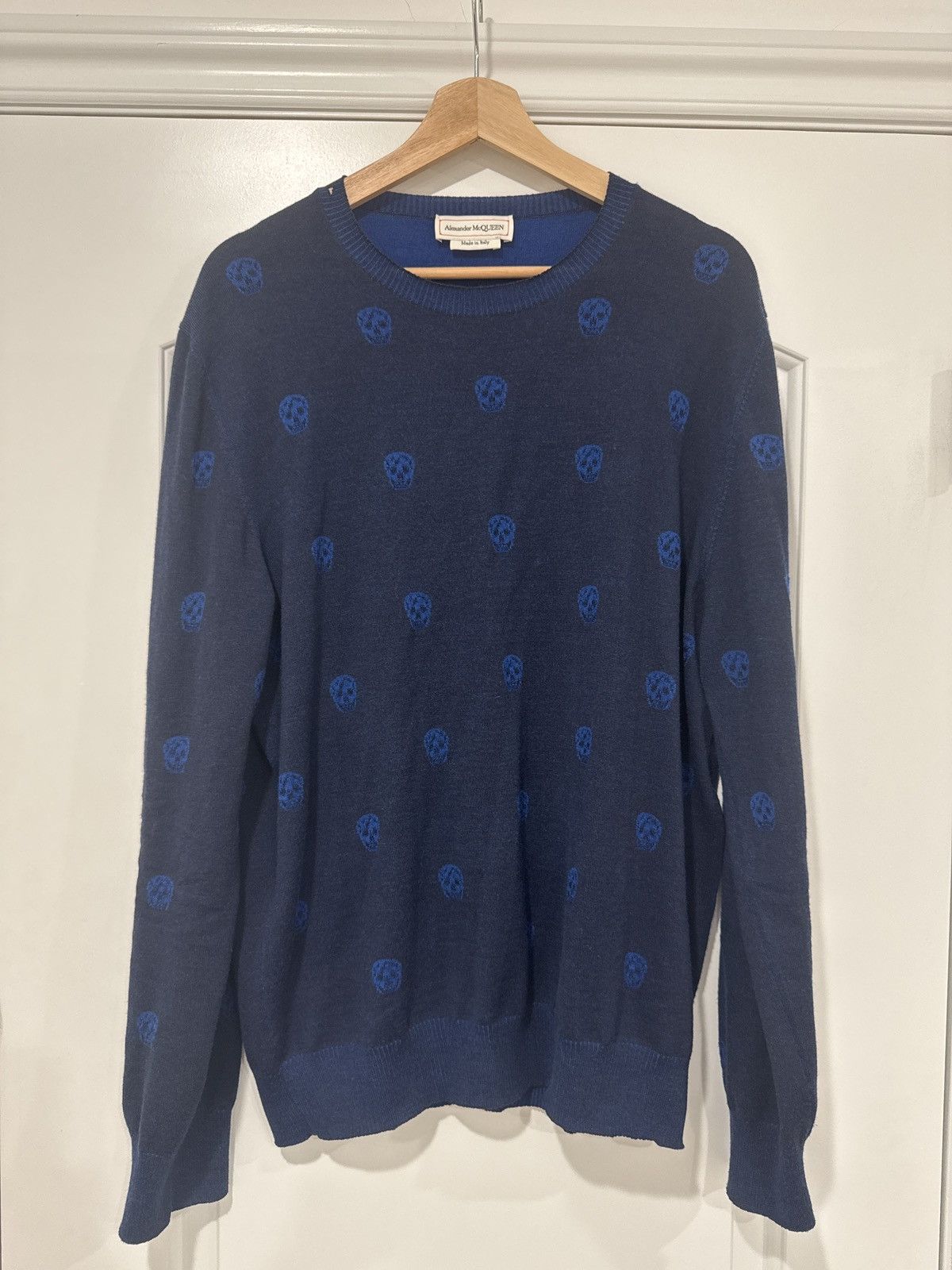 Alexander McQueen Alexander McQueen Navy Wool Skull Sweater Size US XXL / EU 58 / 5 - 3 Thumbnail