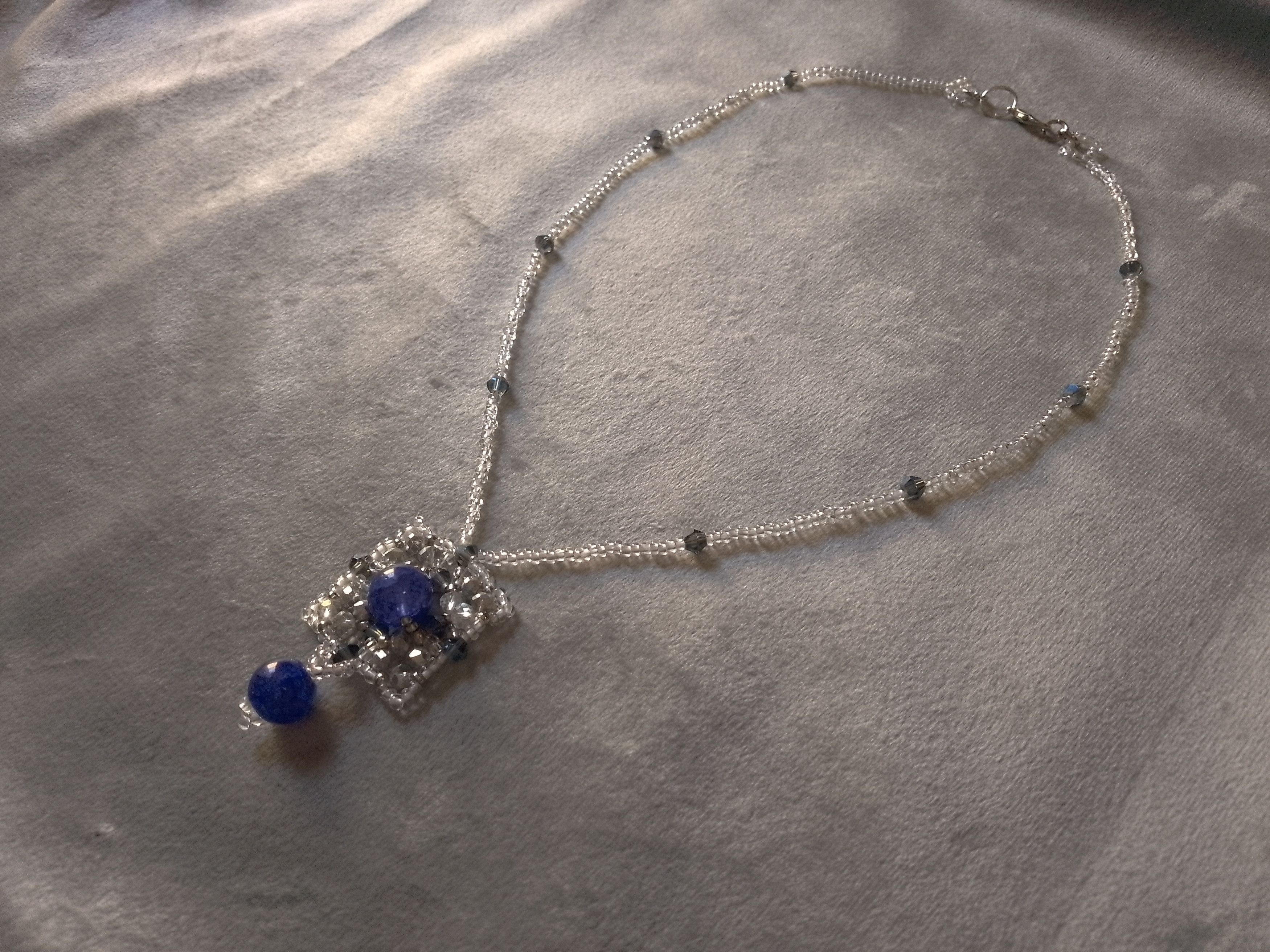Handmade Necklace with pendant Blue Sodalite natural gemstones Size ONE SIZE - 5 Thumbnail