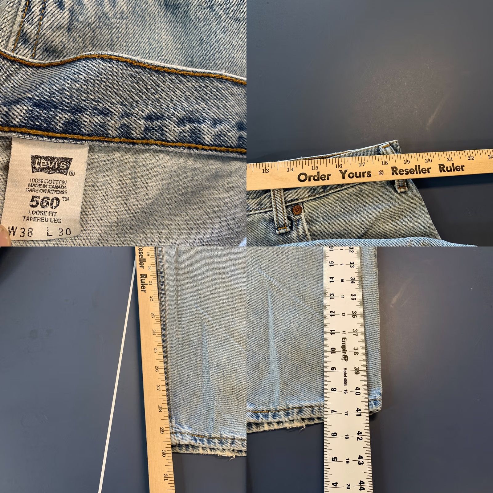 Levi's Vintage 90s Levi'S 560 Jeans Mens Blue Denim 38x30 Tapered Size US 38 / EU 54 - 10 Thumbnail