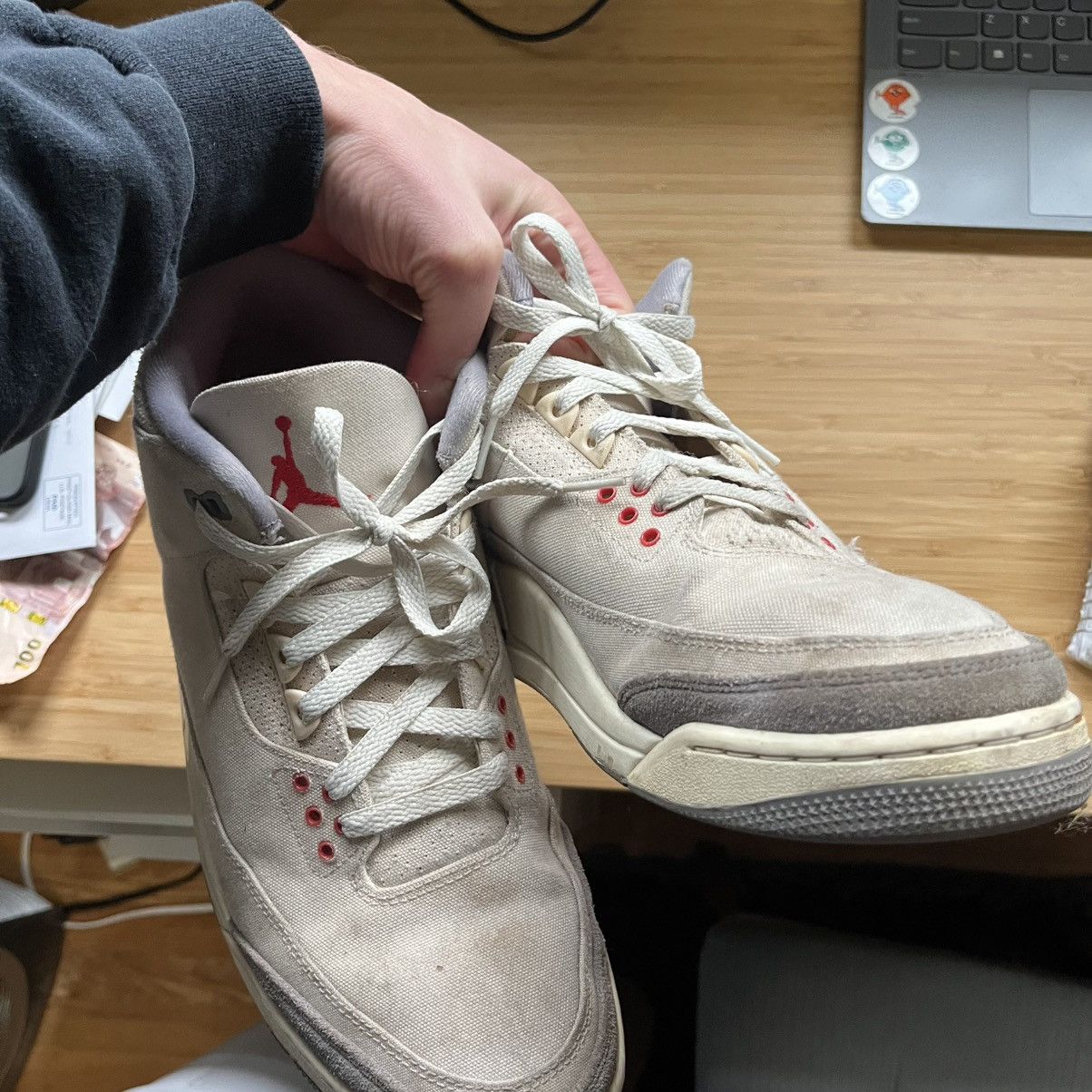 Jordan Brand Air Jordan 3 beige and grey Size US 12 / EU 45 - 2 Thumbnail