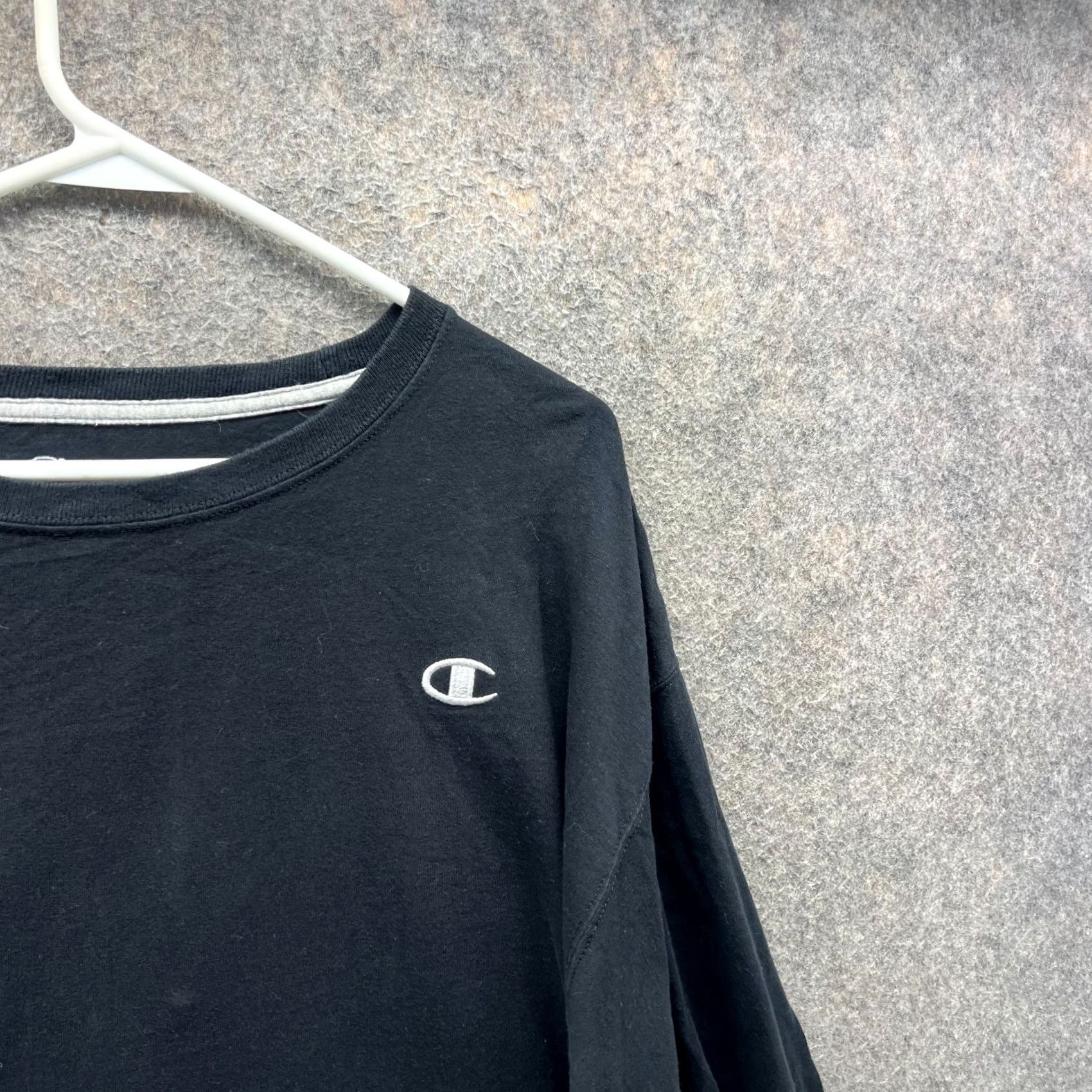 Champion VINTAGE Champion Shirt Mens XL Black Crewneck Pullover Fleece Logo All Seasons 90s Reg Size US XL / EU 56 / 4 - 6 Thumbnail