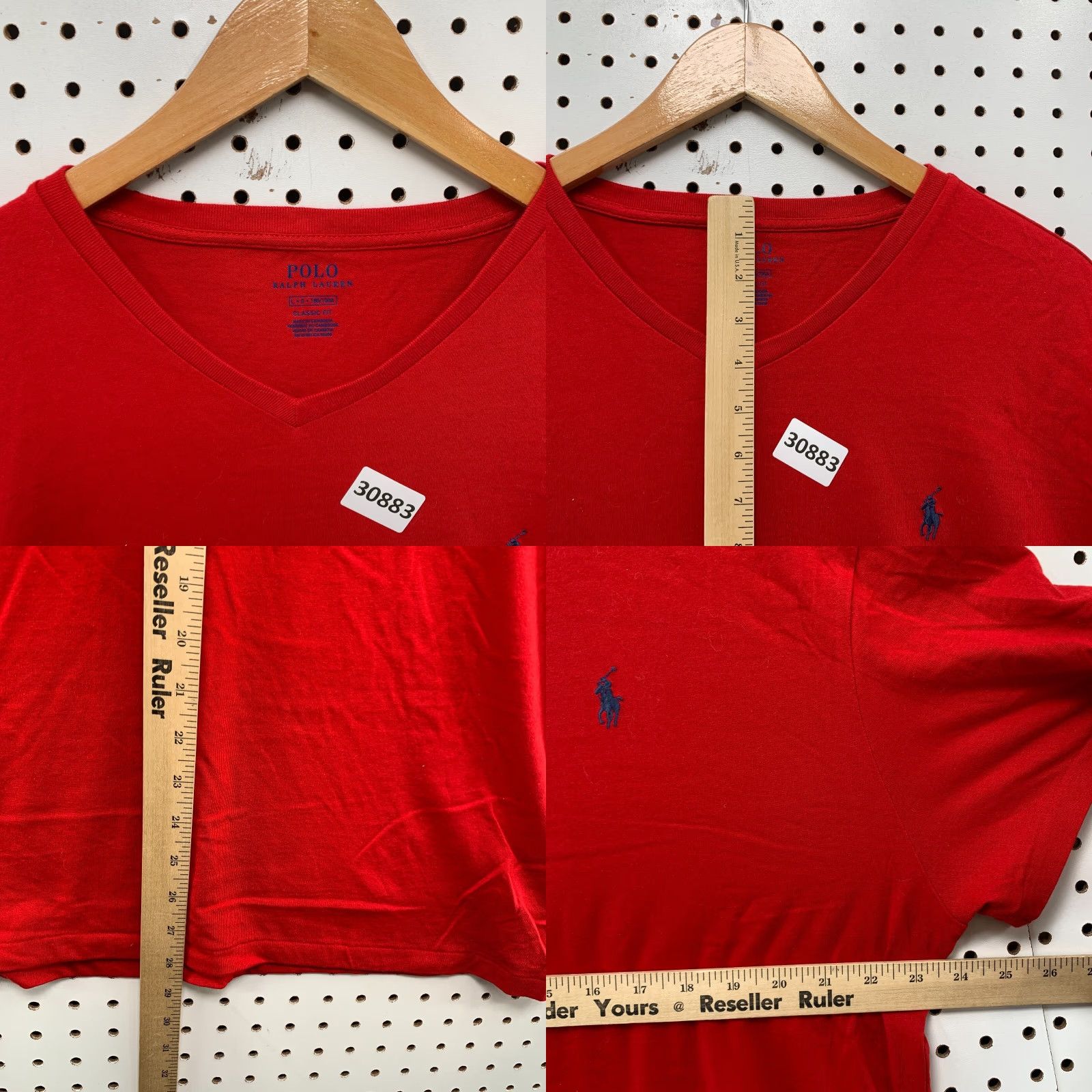Polo Ralph Lauren Polo Ralph Lauren Shirt Mens Large Red Blue Pony V Neck Classic Fit 24X28.5 Size US L / EU 52-54 / 3 - 8 Thumbnail