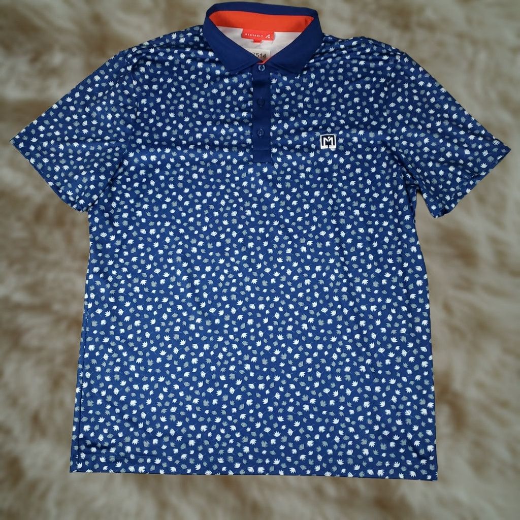 Vintage Redvanly Polo Shirt Mens Size Large Blue Leaf Print Golf Short Sleeve Polo Size US L / EU 52-54 / 3 - 1 Thumbnail