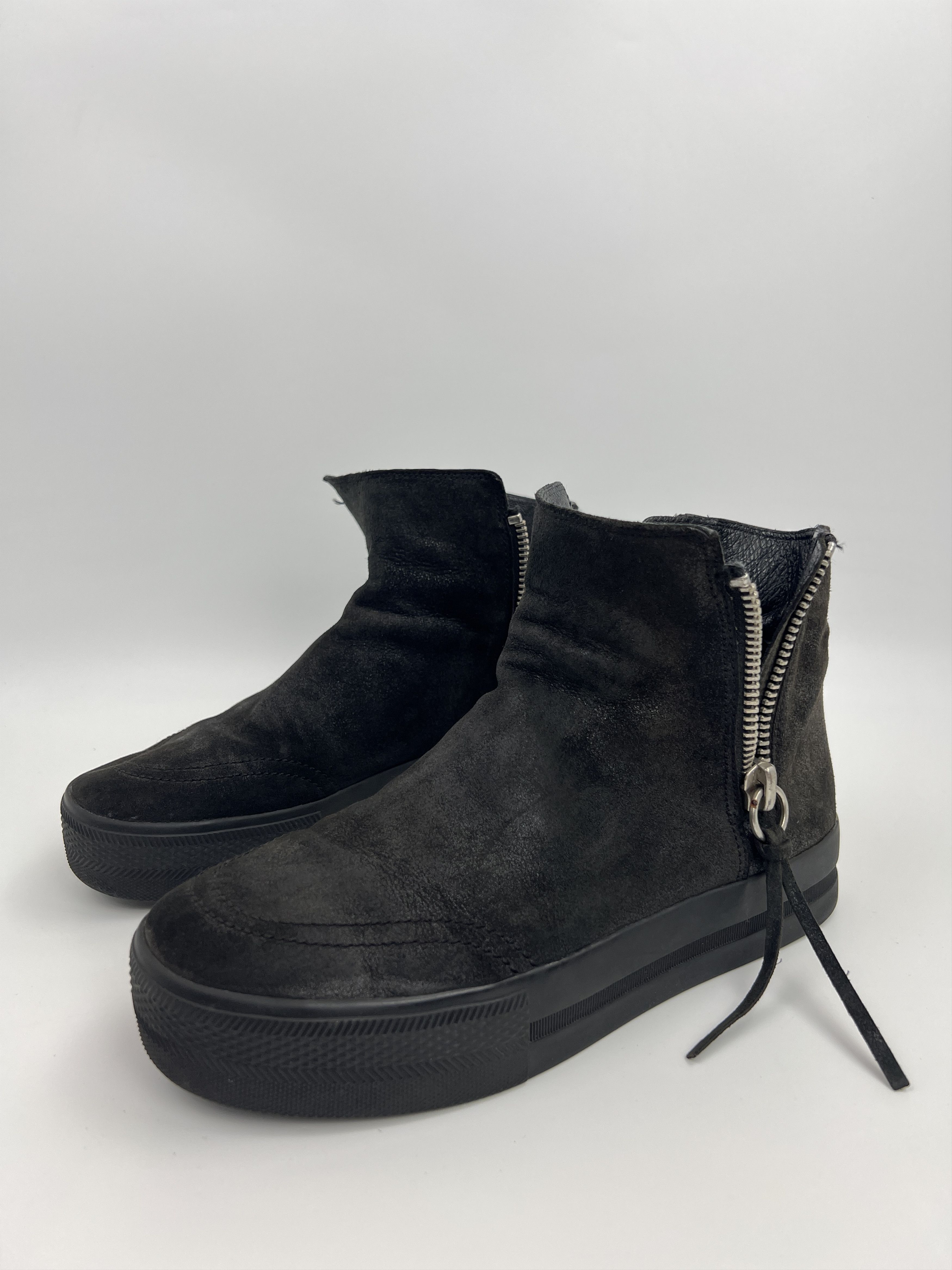 ASH Y2K ASH Black Leather Ankle Boots Zippers Avant Garde Style Size US 9 / IT 39 - 2 Thumbnail
