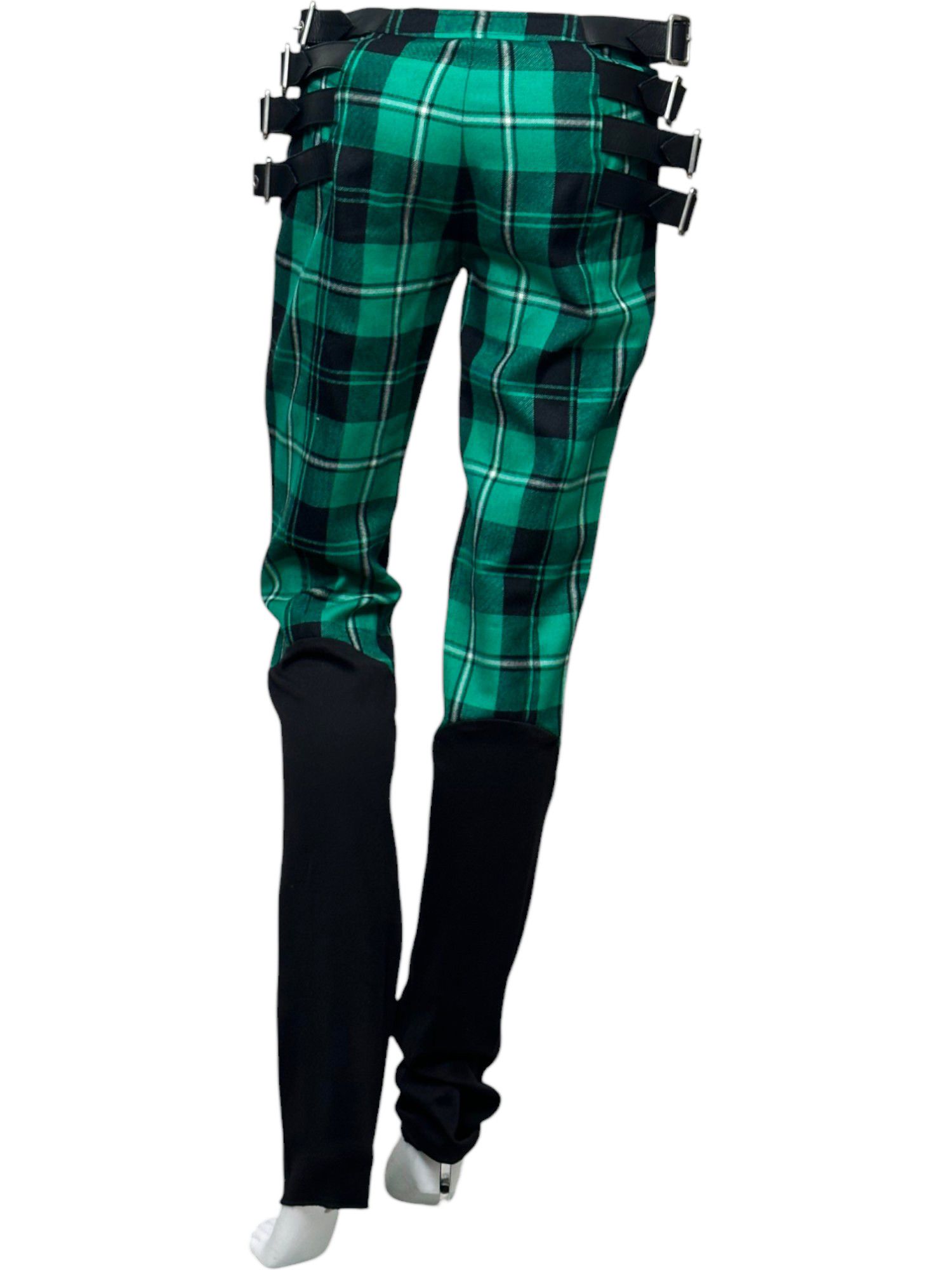 Dolce & Gabbana F/W 2003 Tartan Bondage Green Black Pants Size 26" / US 2 / IT 38 - 5 Thumbnail