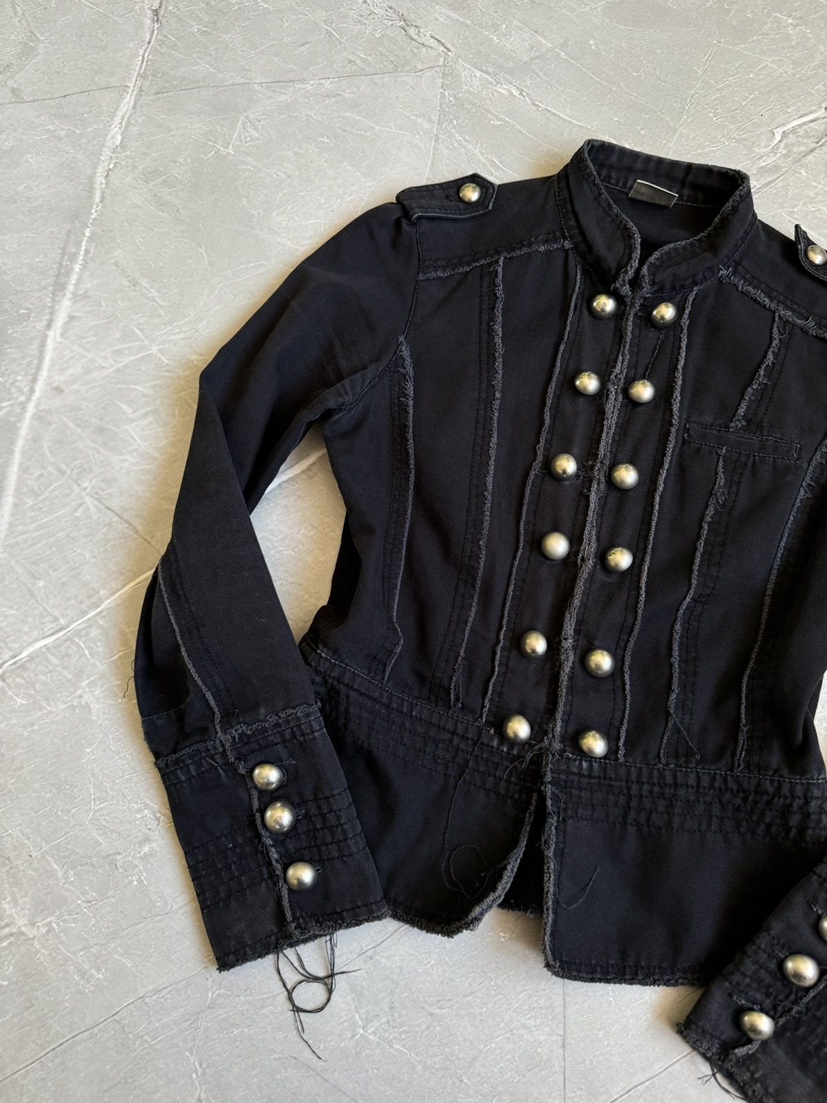 Hysteric Glamour 00s Military Napoleon Denim Jacket PPFM Balmain Style Y2k Size S / US 4 / IT 40 - 5 Thumbnail