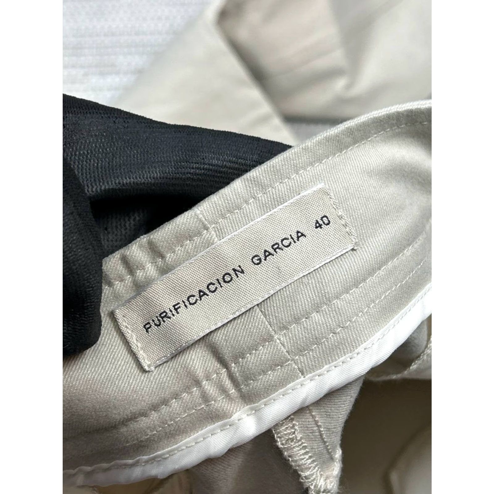 Vintage Purificacion Garcia Pants Womens 40 Beige Canvas Cotton Mid Rise Skinny Leg Size 27" / US 4 / IT 40 - 7 Thumbnail