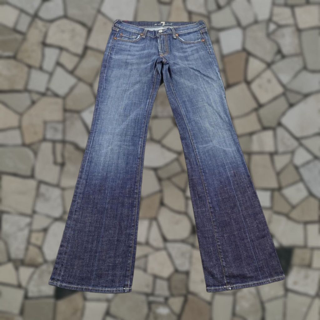 7 For All Mankind 7 For All Mankind Jeans Womens 28 Blue Denim Low Rise Bootcut Flare Y2K Pockets Stretch Size 28" / US 6 / IT 42 - 1 Thumbnail
