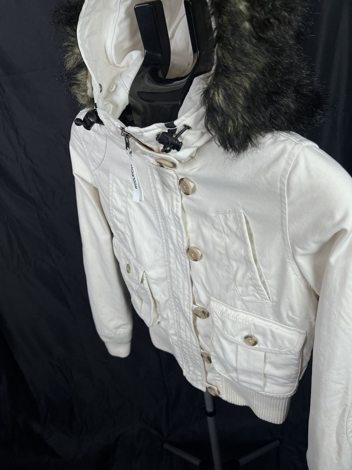 Vintage × Woolrich Woolen Mills 🔴 Vintage Woolrich winter jacket with fur white Size XS / US 0-2 / IT 36-38 - 6 Thumbnail
