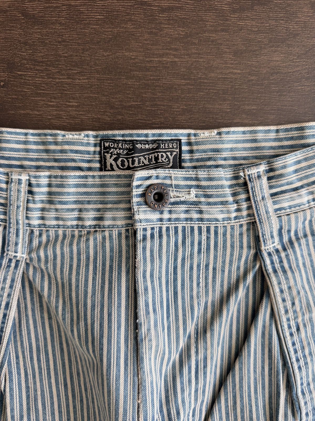 Kapital Kapital Herringbone Baggy Fatigue Pants Blue Striped Size 3 Size US 32 / EU 48 - 5 Thumbnail