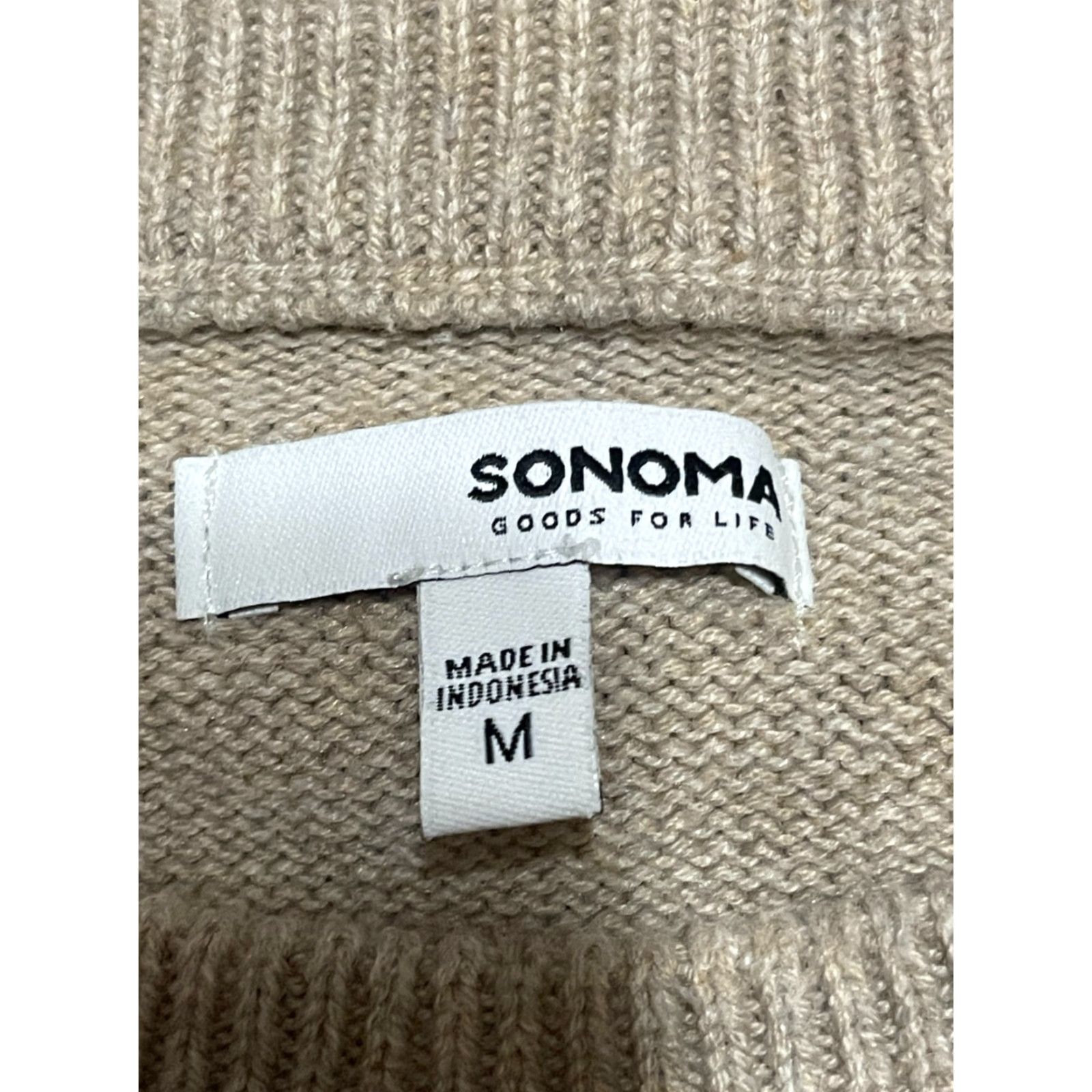 Vintage SONOMA Sweater Women’s M Tan Pullover Crew Neck Regular Casual Size M / US 6-8 / IT 42-44 - 7 Thumbnail