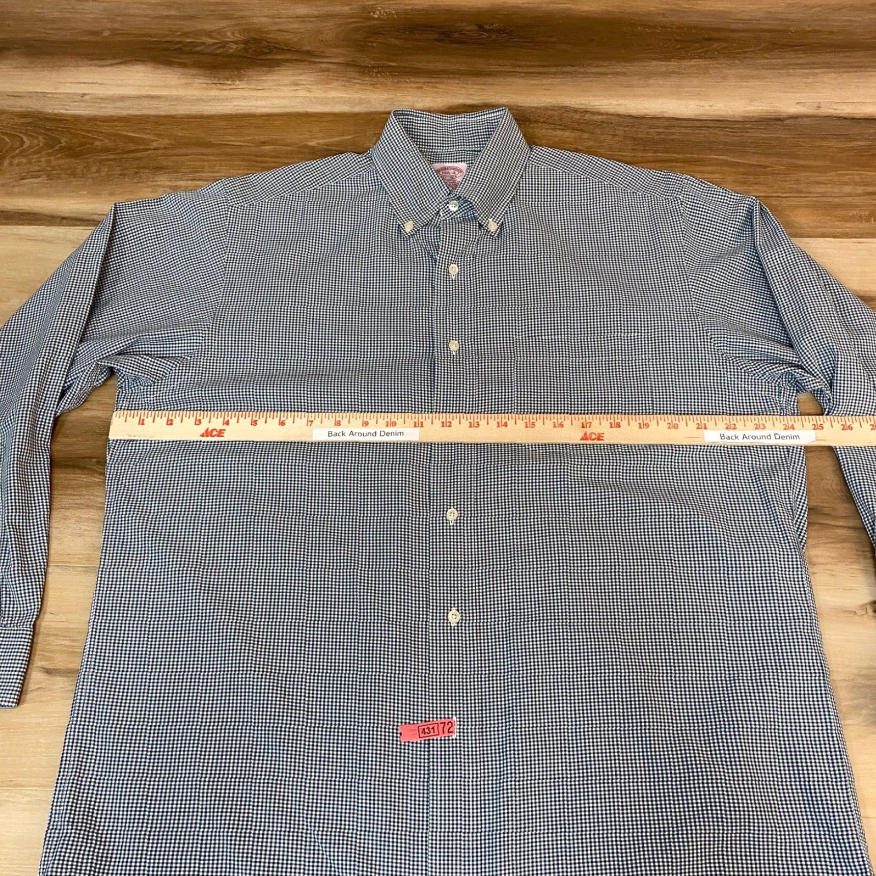 Brooks Brothers VINTAGE Brooks Brothers Shirt Mens 15.5-3 Gingham Button-Down Cotton Classic Fit Blue Long Sleeve Button-Up Mens Shirt Size US L / EU 52-54 / 3 - 6 Thumbnail