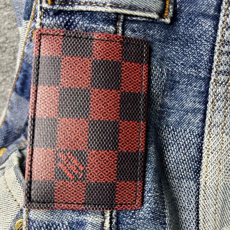 Louis Vuitton Louis Vuitton Blue plaid jacquard mid-rise slouchy straigh Size US 32 / EU 48 - 5 Thumbnail