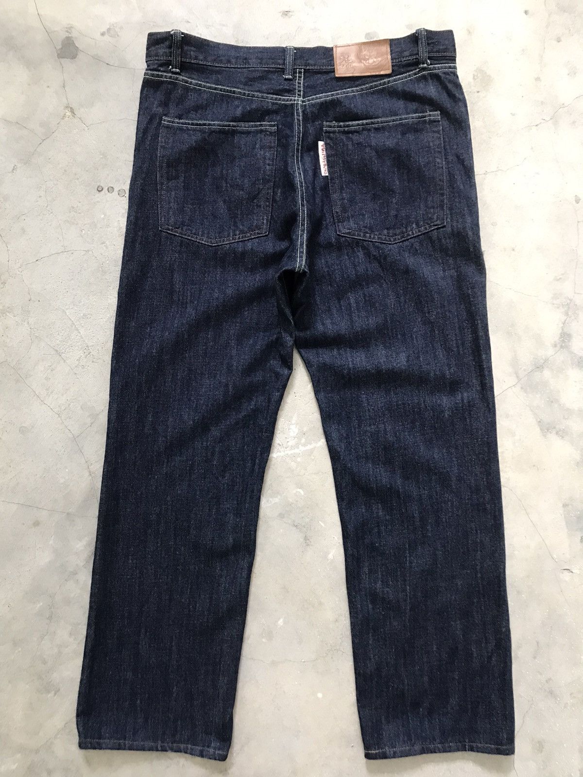 Japanese Brand ONIGASHIMA Raiijin Painted Blue Denim Jeans Size US 36 / EU 52 - 12 Thumbnail