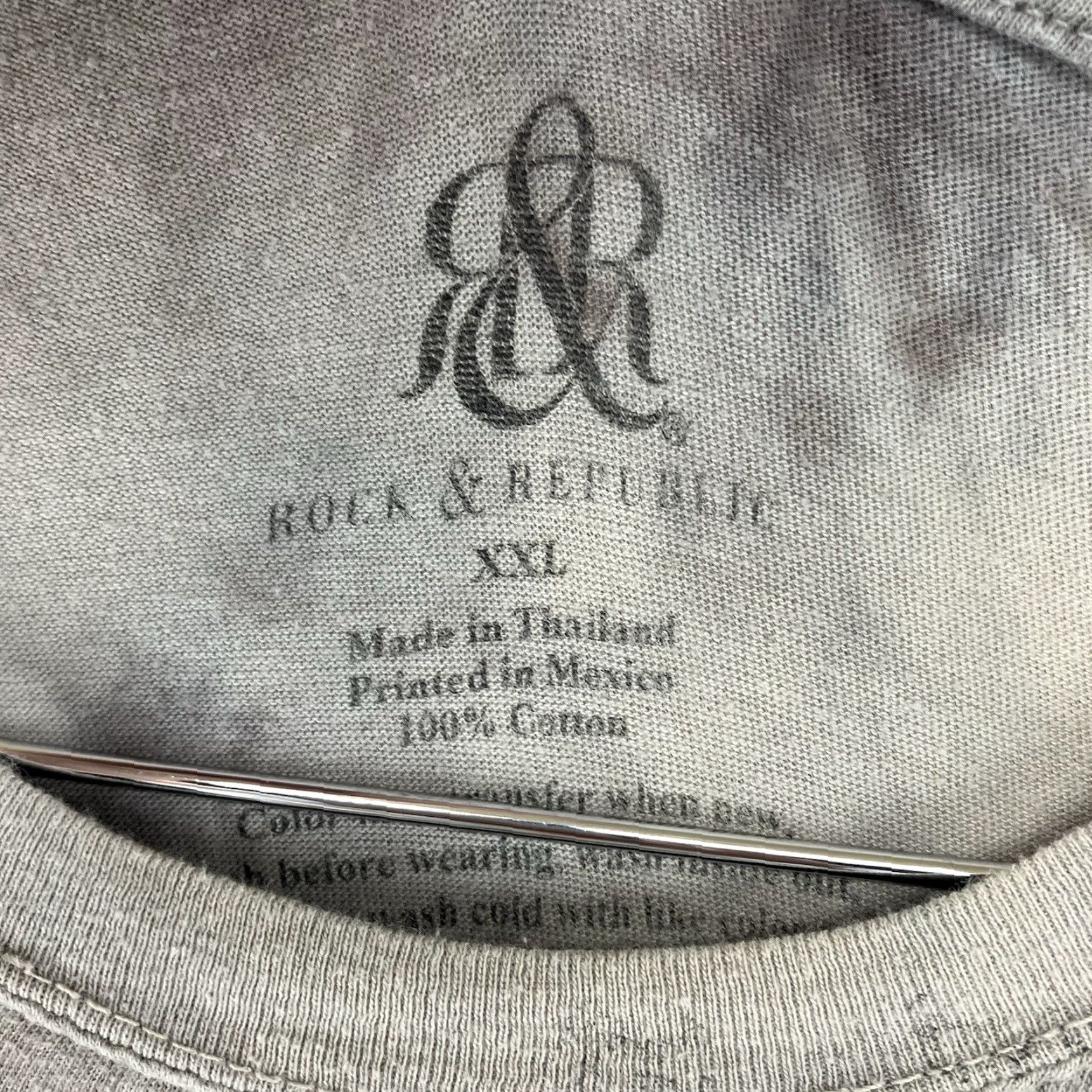 Vintage Rock Revival Men's T-Shirt Graphic Print Crew Neck Short Sleeve 2XL Gray Cotton Tribal Tattoo Aerosmith Rock USA 2000s Size US XXL / EU 58 / 5 - 3 Thumbnail
