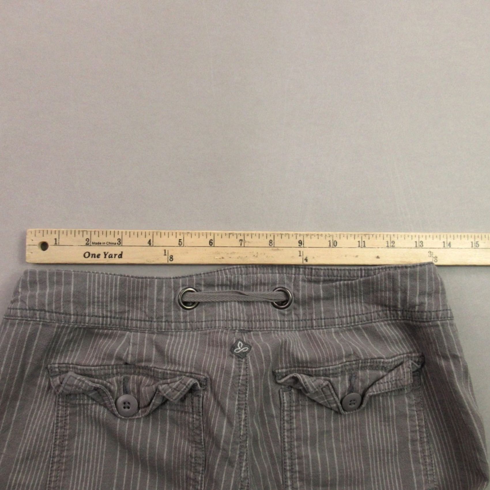 Prana prAna Pants Womens 4 Straight Leg Casual Hiking Chino Gray Stripes Lightweight Size 27" / US 4 / IT 40 - 5 Thumbnail