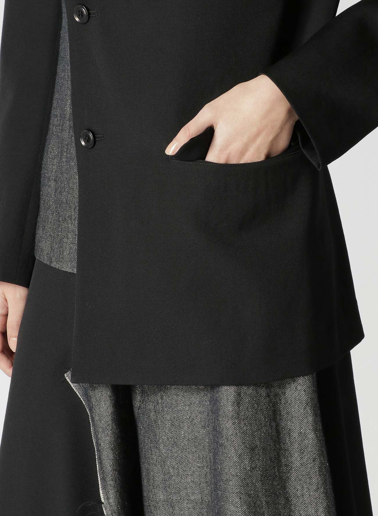 Yohji Yamamoto $1165 NWT Yohji Yamamoto Y's Gabardine Asymmetric Jacket Size US M / EU 48-50 / 2 - 8 Thumbnail