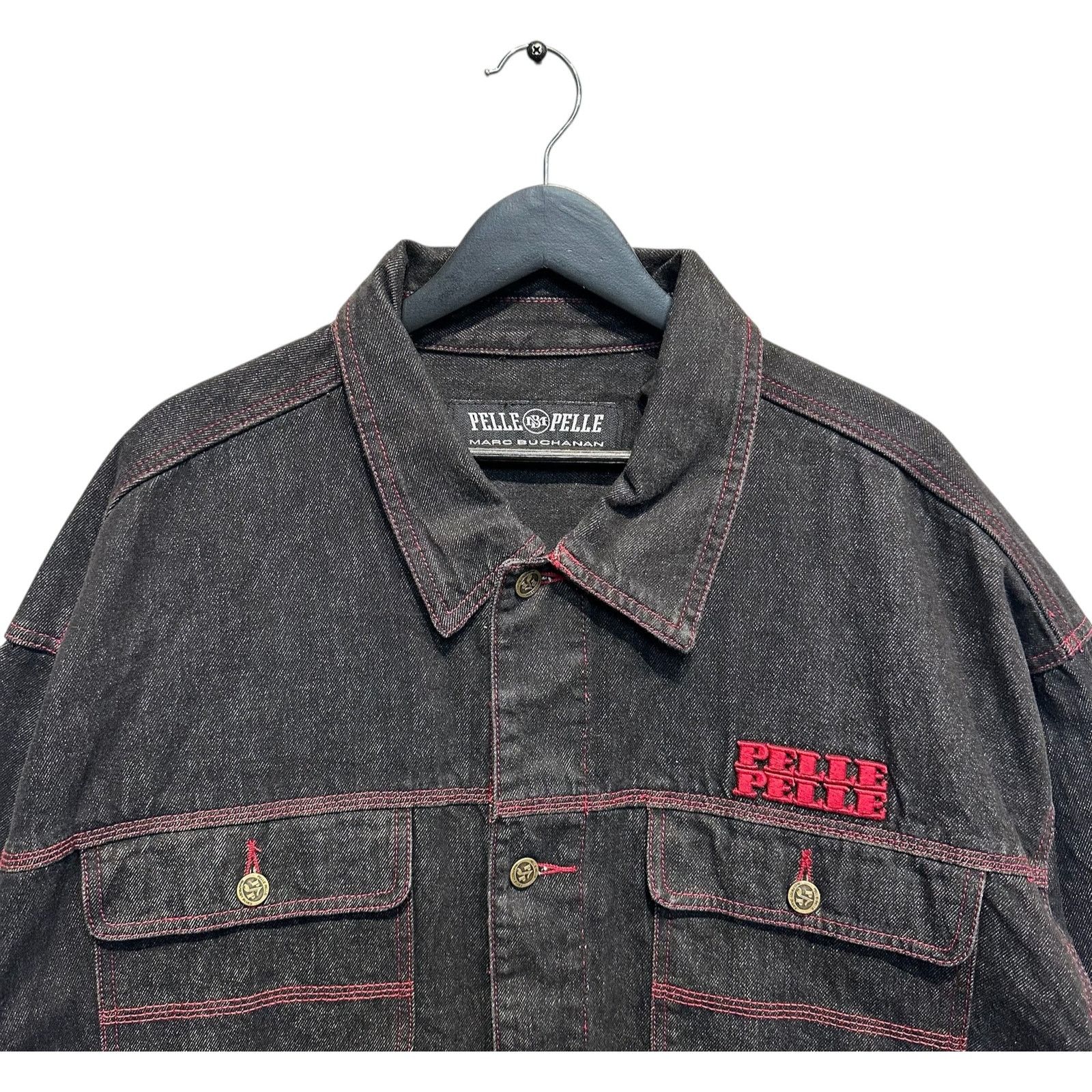 Pelle Pelle Vintage Pelle Pelle Embroidered Spellout Denim Jacket XL NWT Size US XL / EU 56 / 4 - 2 Thumbnail