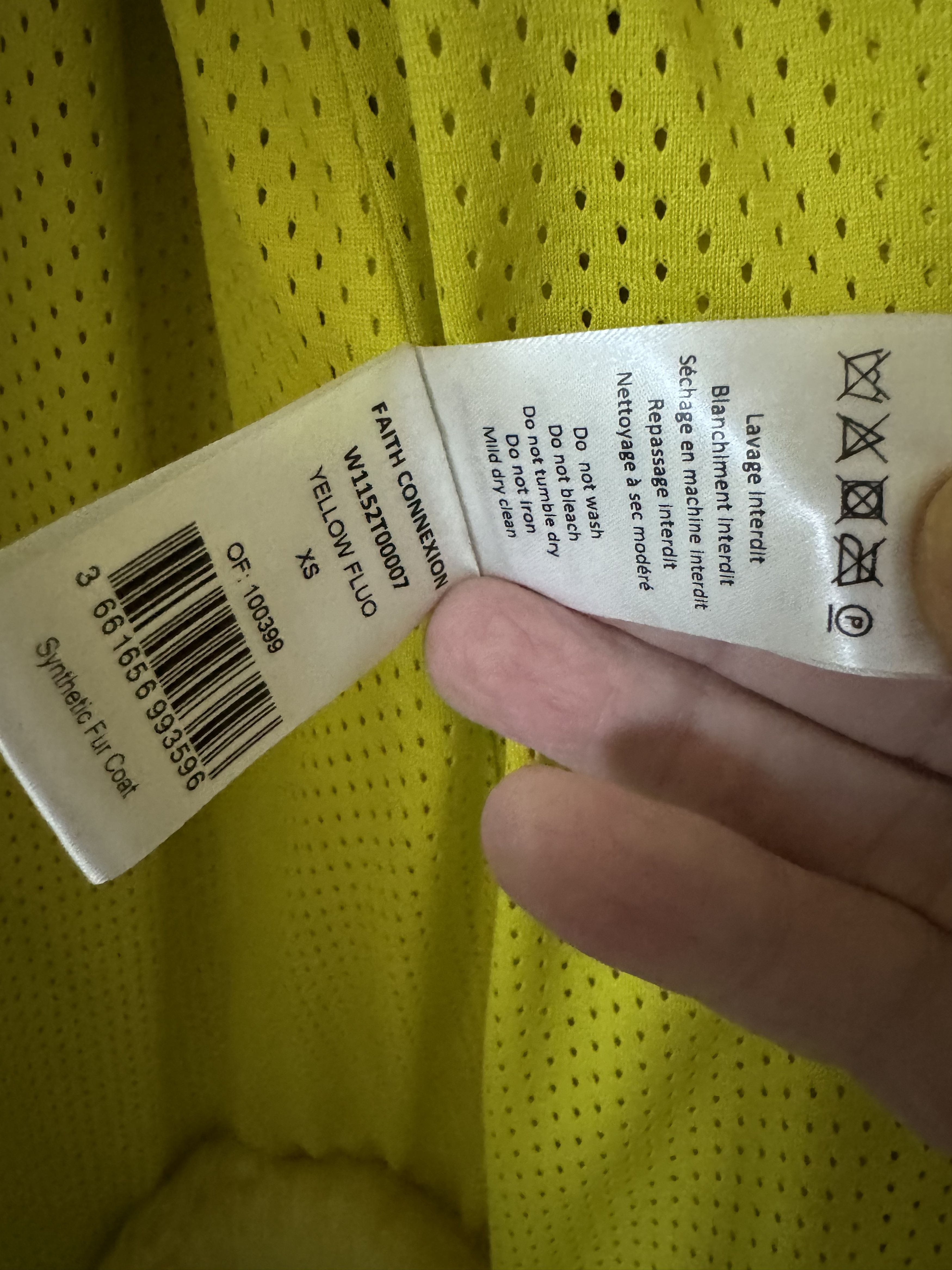 Faith Connexion NEW OVERSIZED YELLOW FUR COAT Size M / US 6-8 / IT 42-44 - 9 Thumbnail