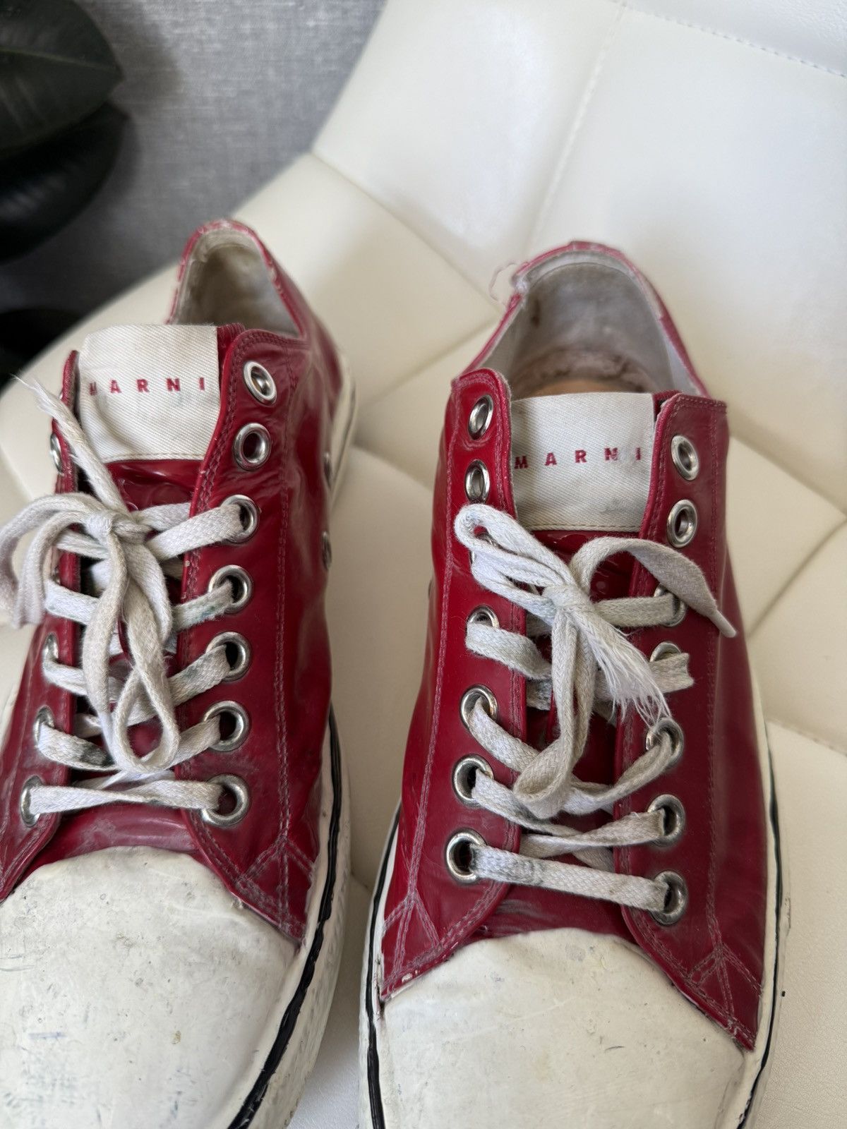 Marni MARNI Gooey Red Converse Low Top Destroyed Sneakers Size 43 Size US 10 / EU 43 - 15 Thumbnail