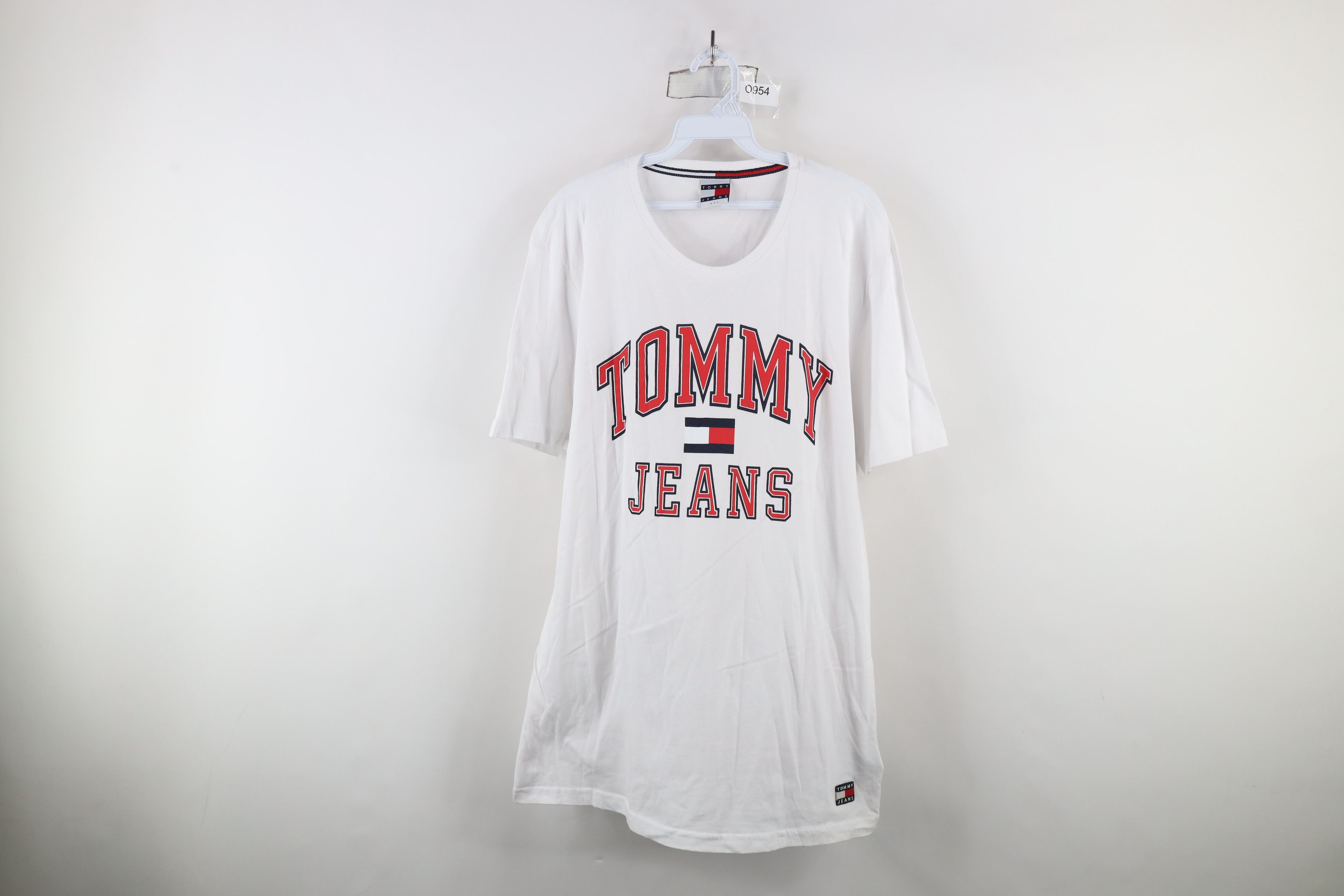 Tommy Hilfiger × Vintage Vintage Tommy Hilfiger Big Logo Short Sleeve T-Shirt White Size US XXL / EU 58 / 5 - 1 Thumbnail