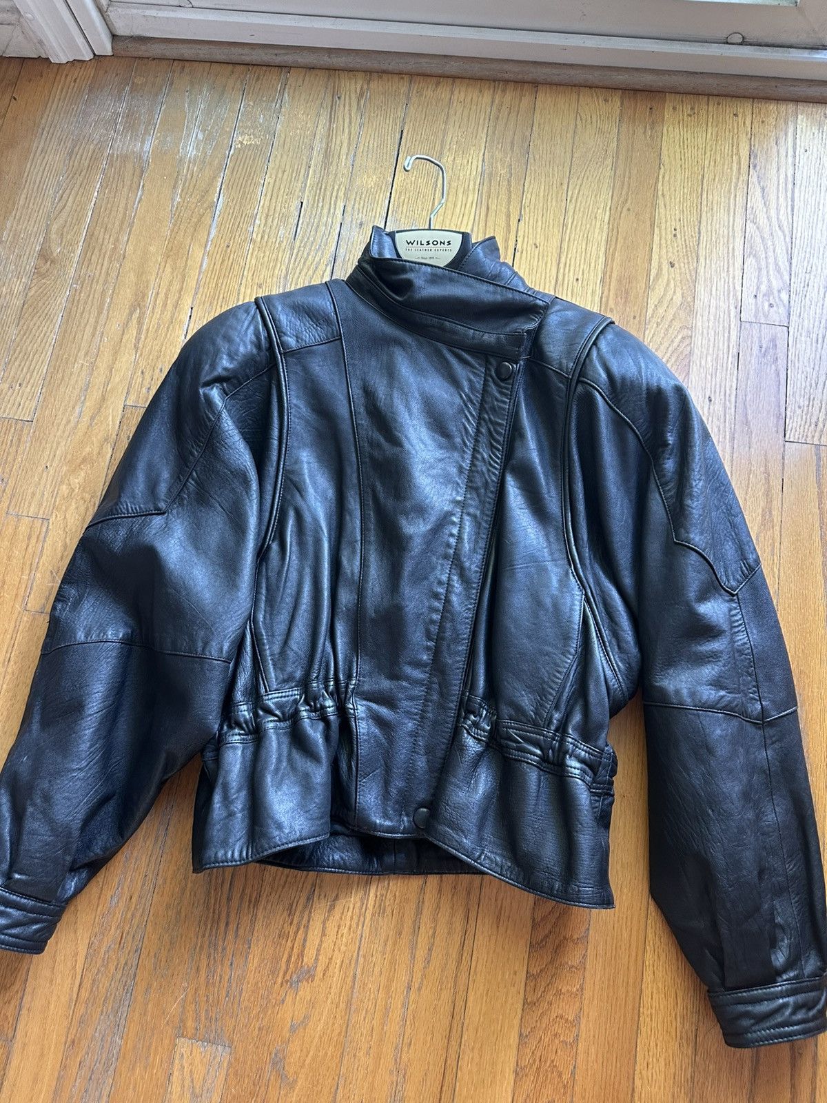 Other Vintage German Assymetrical Lambskin Leather Jacket Size US S / EU 44-46 / 1 - 1 Thumbnail