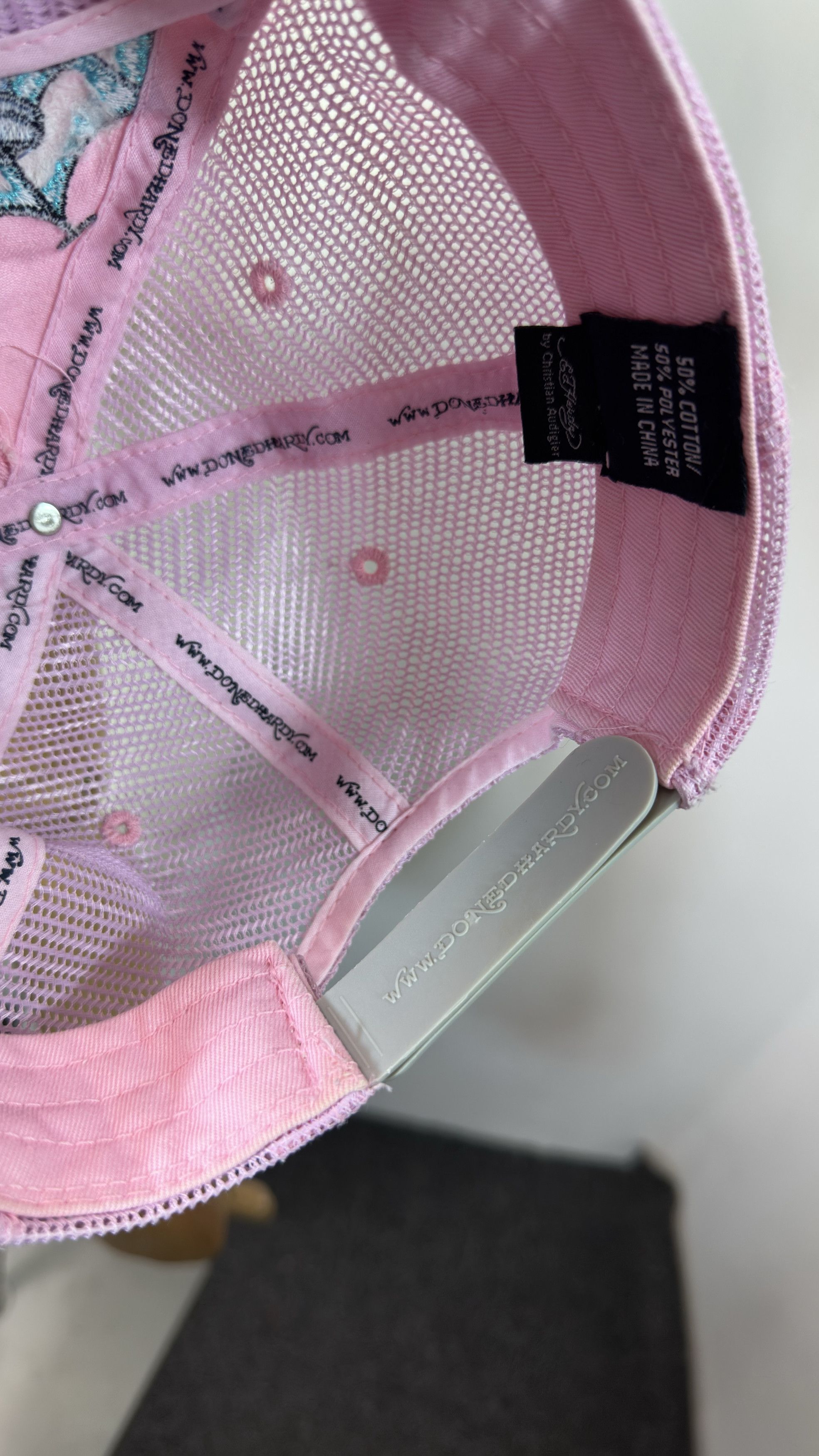 Ed Hardy Ed Hardy Christian Audigier Rhinestone Hat Skull Pink Size ONE SIZE - 12 Thumbnail