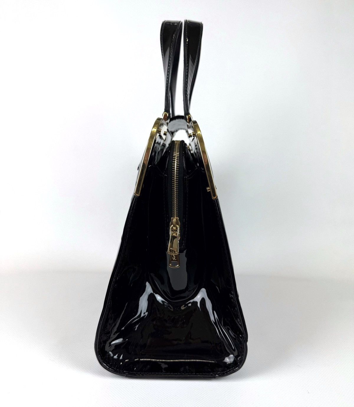 Yves Saint Laurent Yves Saint Laurent Black Patent Leather Uptown Satchel Bag Size ONE SIZE - 5 Thumbnail