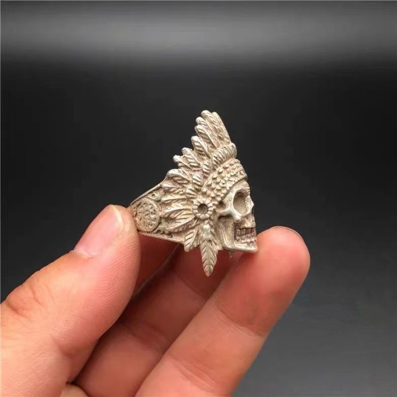 Jewelry Skull Hip-hop Jewelry Rings Open Chrome Ring (Size 7-13) Size ONE SIZE - 1 Thumbnail