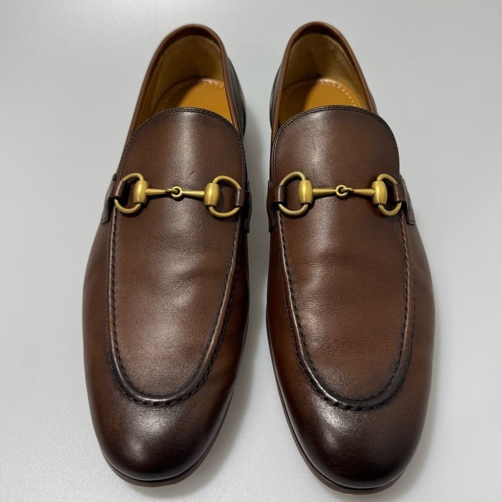 Gucci Gucci Jordaan Leather Horsebit Loafers Brown Men’s Size UK 8 Size US 8.5 / EU 41-42 - 2 Thumbnail