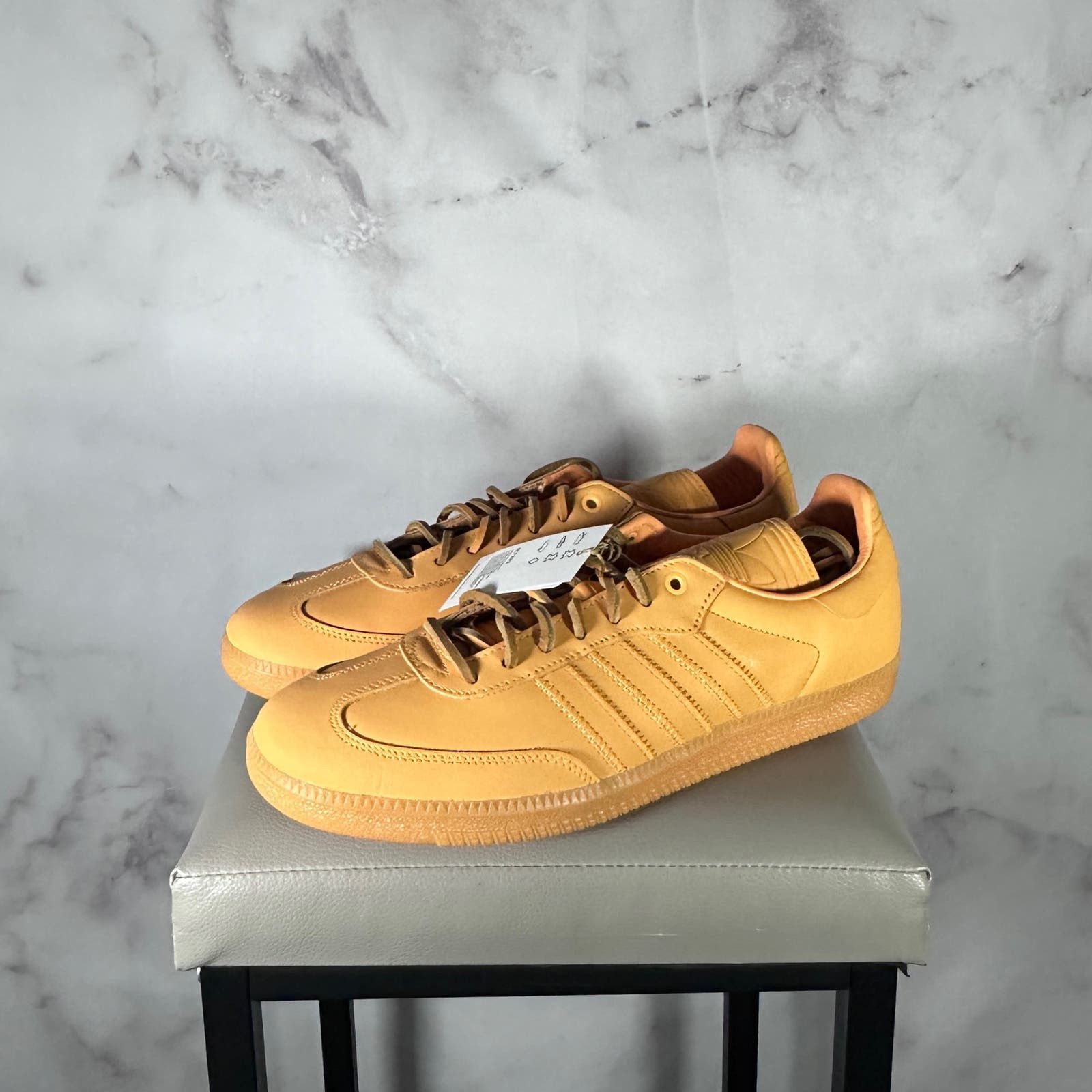image of Adidas x Pharrell Humanrace Samba Orange Shoes, Men's (Size 11.5)