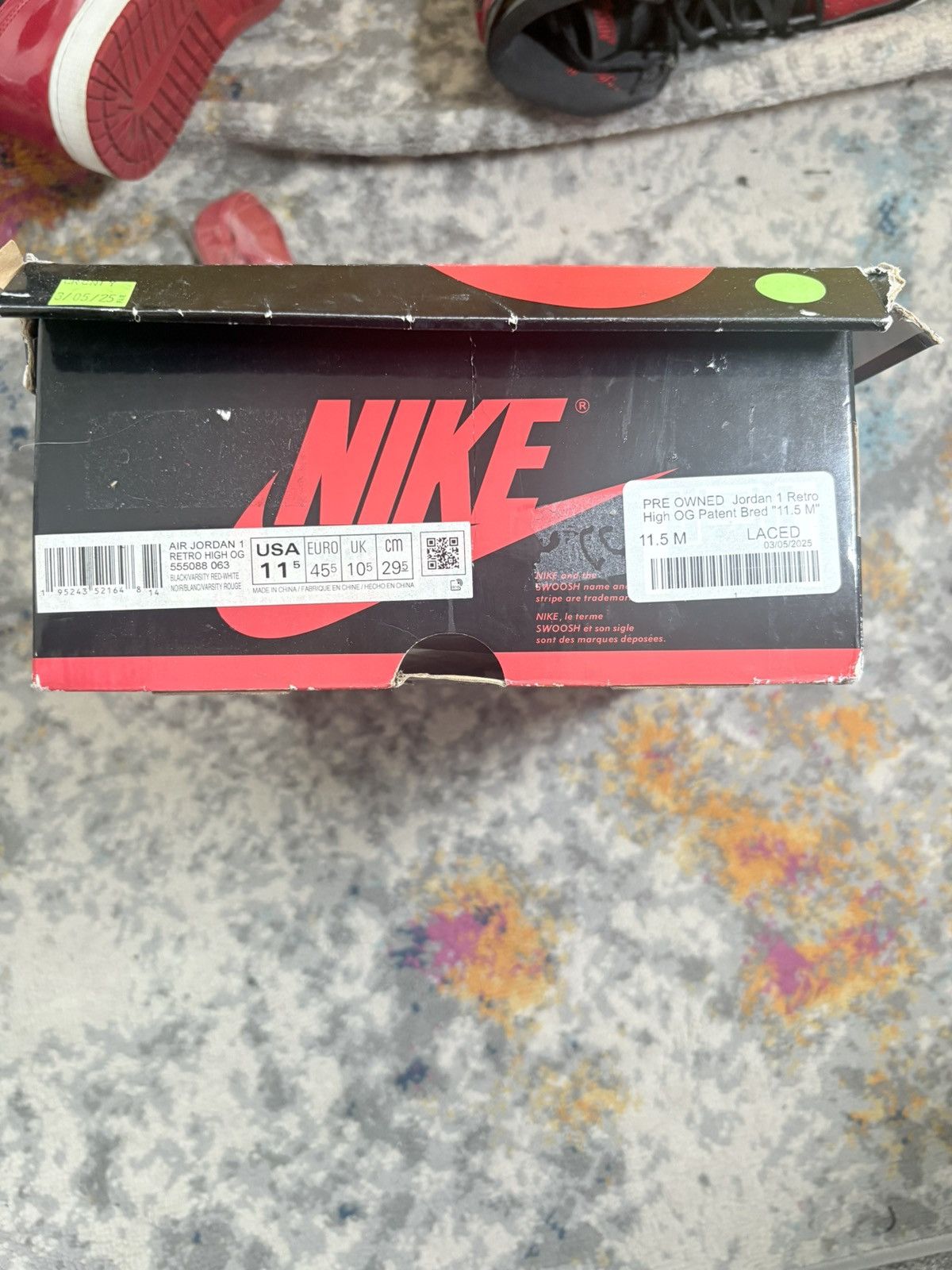 Jordan Brand Air Jordan Retro 1 Patent Bred size 11.5 Size US 11.5 / EU 44-45 - 9 Thumbnail