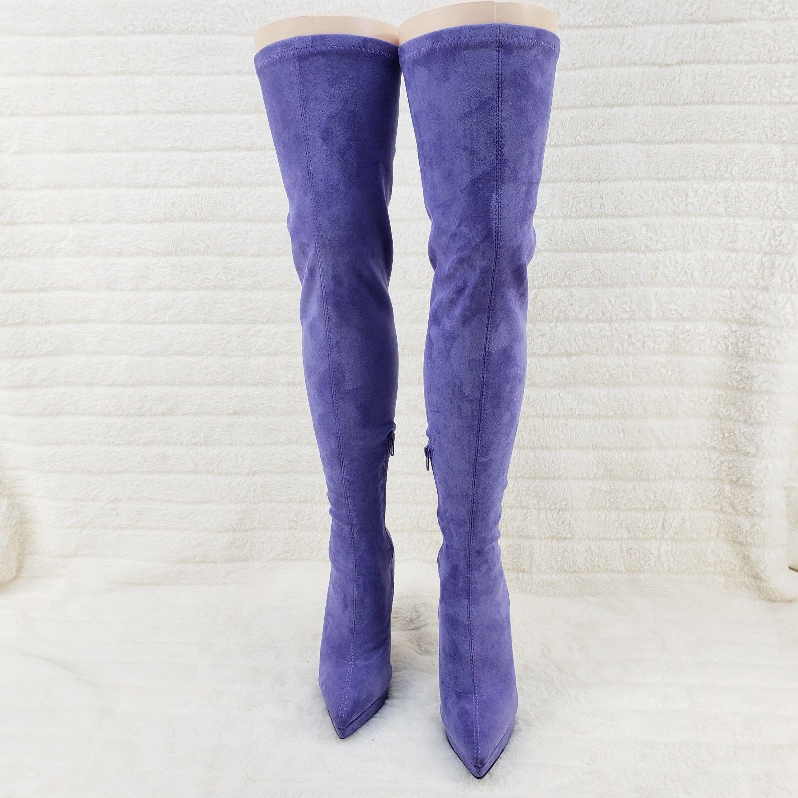 Other Girlz Revenge Faux Stretch Purple Suede High Heel Platform T Size US 6.5 / IT 36.5 - 4 Thumbnail