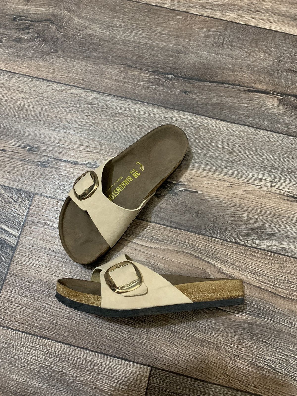 Birkenstock Birkenstock Madrid Big Buckle Women’s Nubuck Leather Slides Size US 8 / IT 38 - 2 Thumbnail