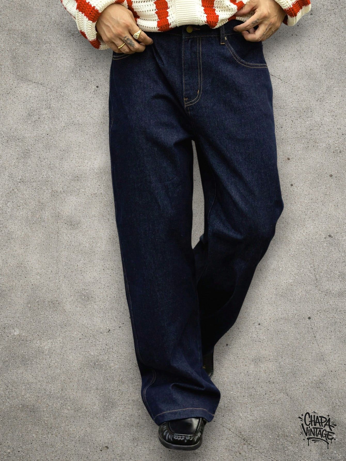 Vintage Straight leg dark jeans Size US 32 / EU 48 - 3 Thumbnail