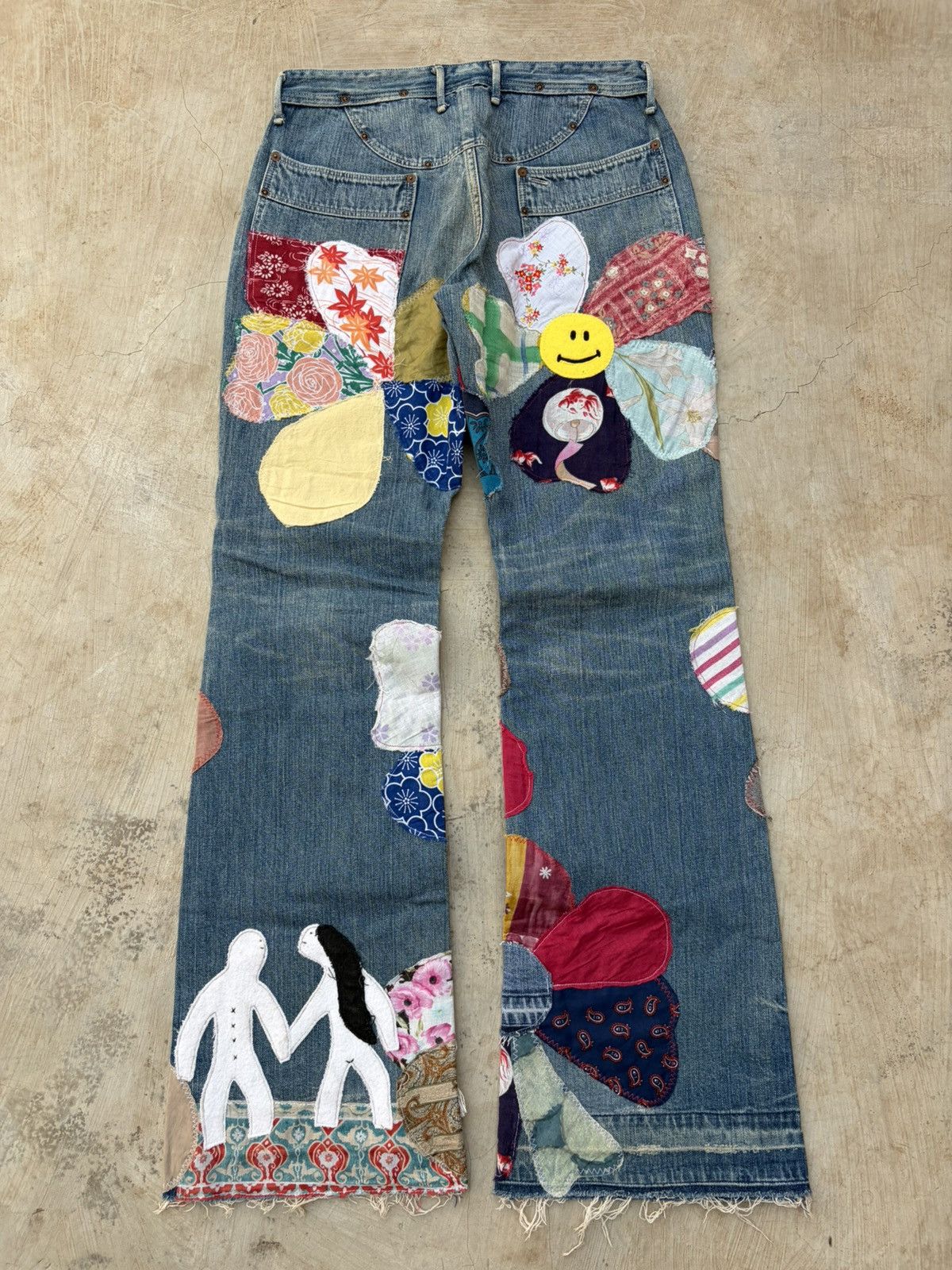 Kapital Archive 00s Kapital Kiro Hirata Patchwork Boro Flared Denim Size US 32 / EU 48 - 2 Thumbnail