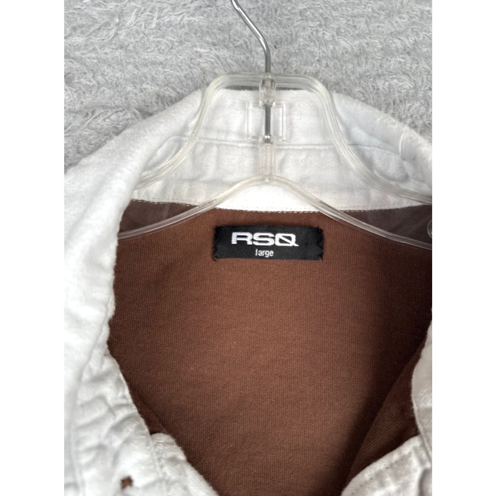 Rsq RSQ Polo Shirt Men Large Brown White Green Colorblock 100% Cotton Long Sleeve - Golf, Classic, Designer - Multicolor Mens Adult Large Polo Shirt Size US L / EU 52-54 / 3 - 6 Thumbnail