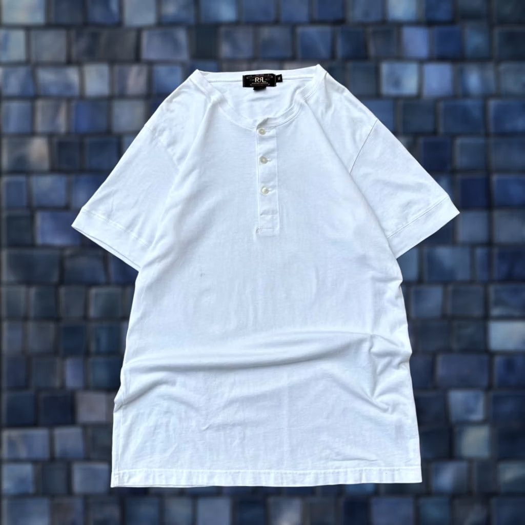 Ralph Lauren RRL Ralph Lauren 90s Henley-neck T-Shirt XL White Men Size US XL / EU 56 / 4 - 1 Thumbnail