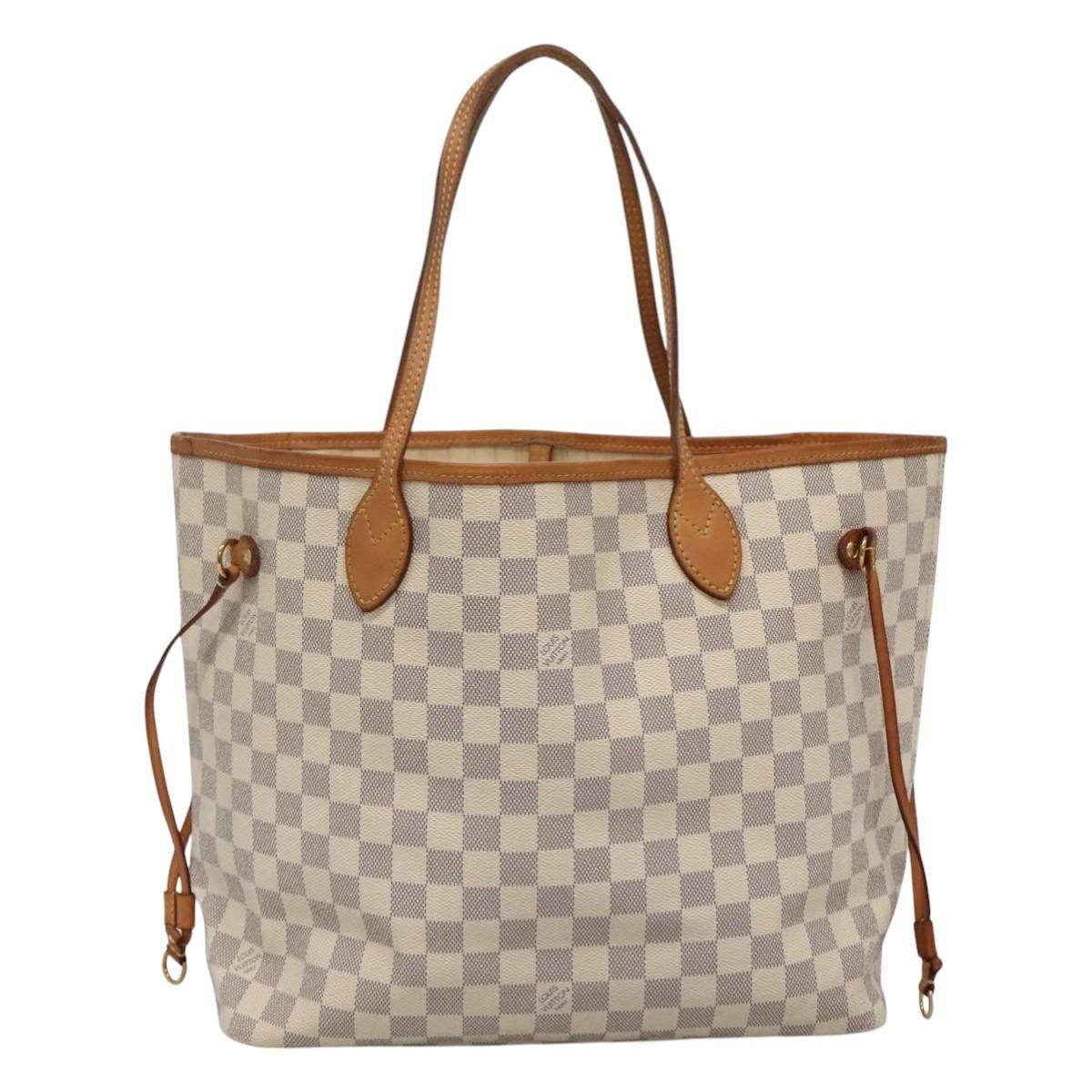 Louis Vuitton Neverfull Mm White Canvas Tote Bag (Pre-Owned) Size ONE SIZE - 1 Thumbnail