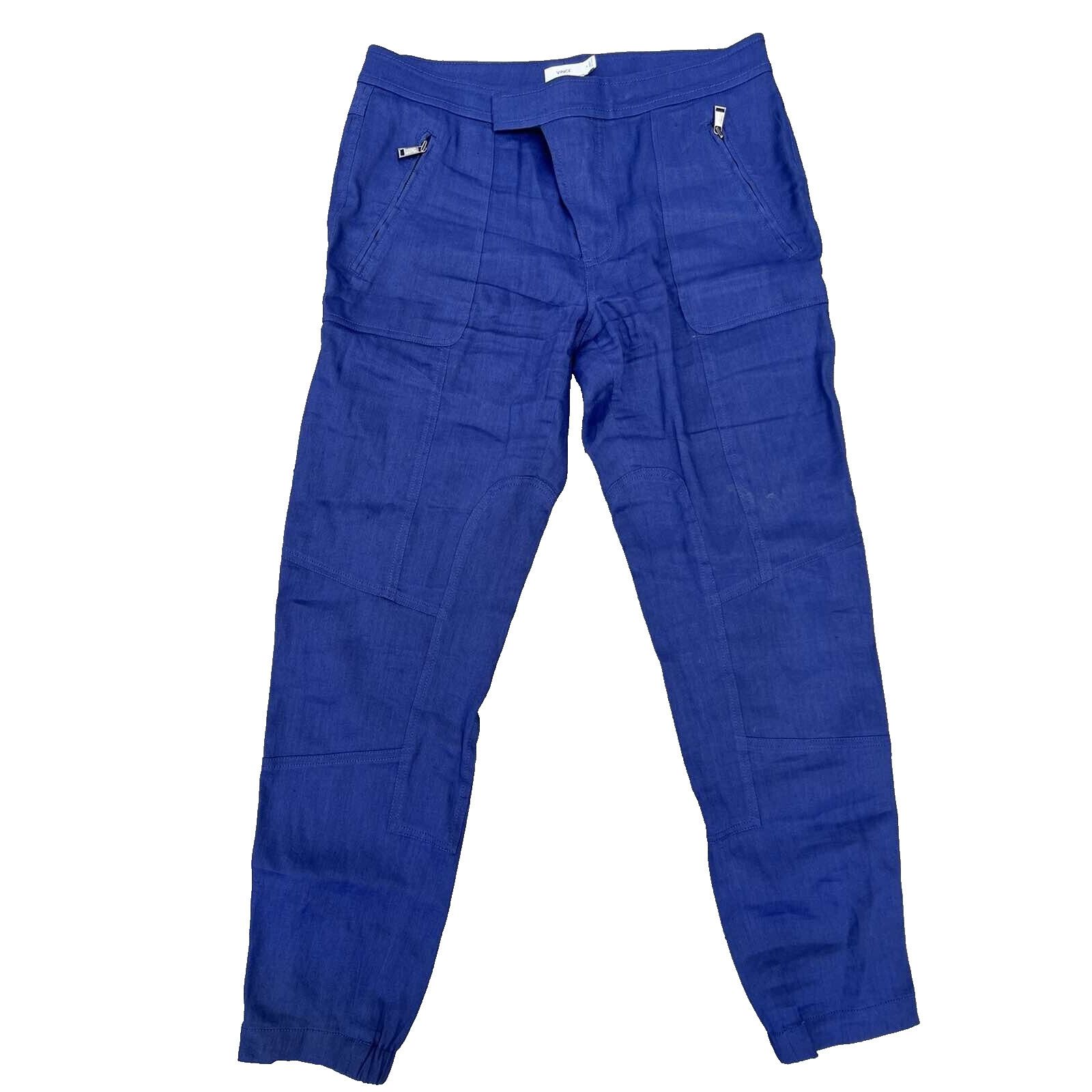 Vince VINCE Women's classic linen trousers navy Size 6 A000164 Size 28" / US 6 / IT 42 - 1 Thumbnail