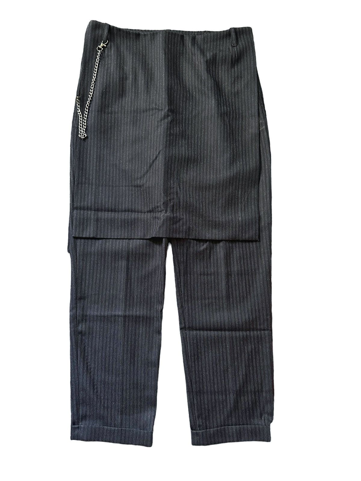 image of Dries Van Noten 2010’S Skirted Apron Kilt Trousers in Grey, Men's (Size 32)